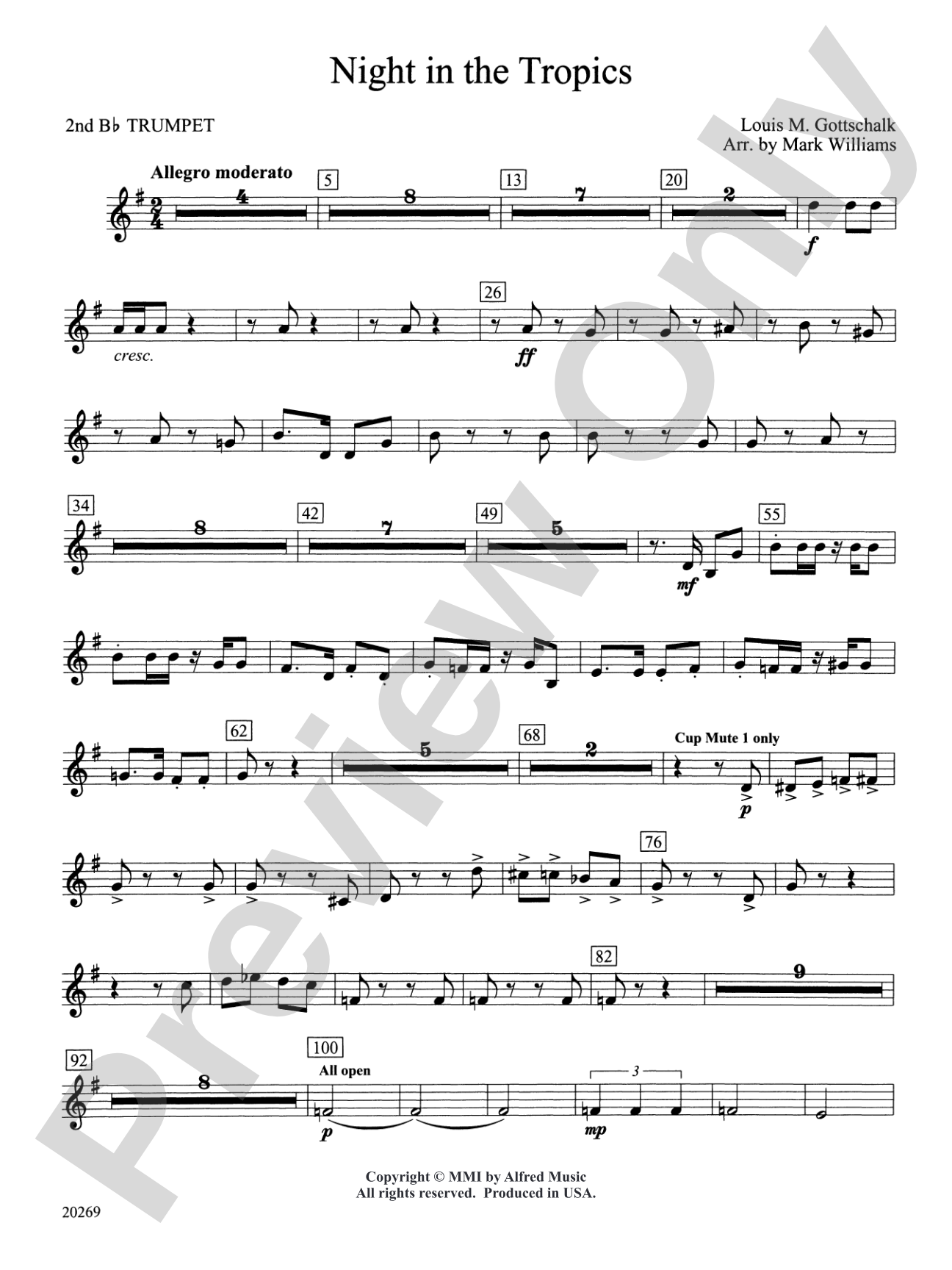 Night in the Tropics: 2nd B-flat Trumpet