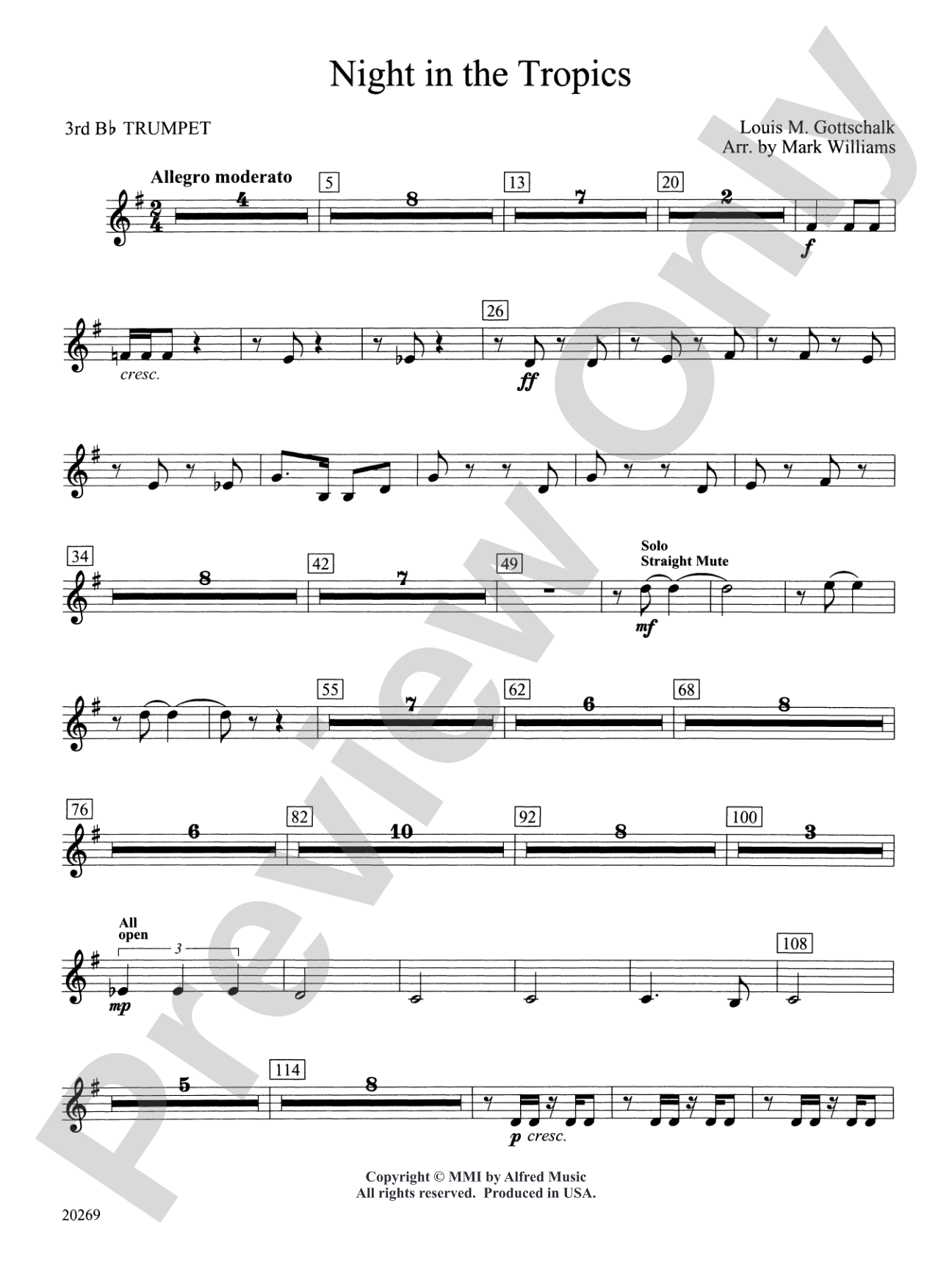 Night in the Tropics: 3rd B-flat Trumpet