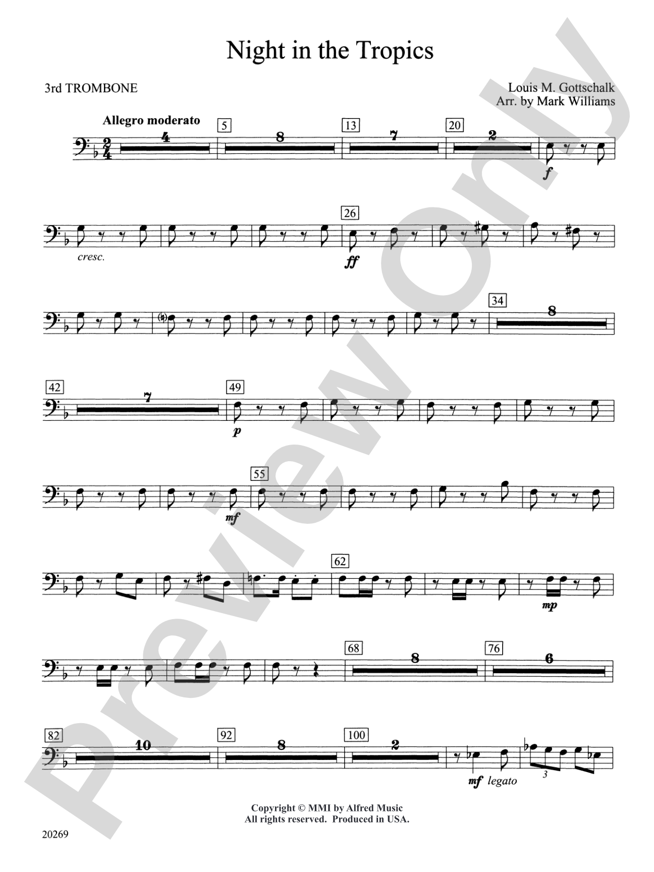Night in the Tropics: 3rd Trombone