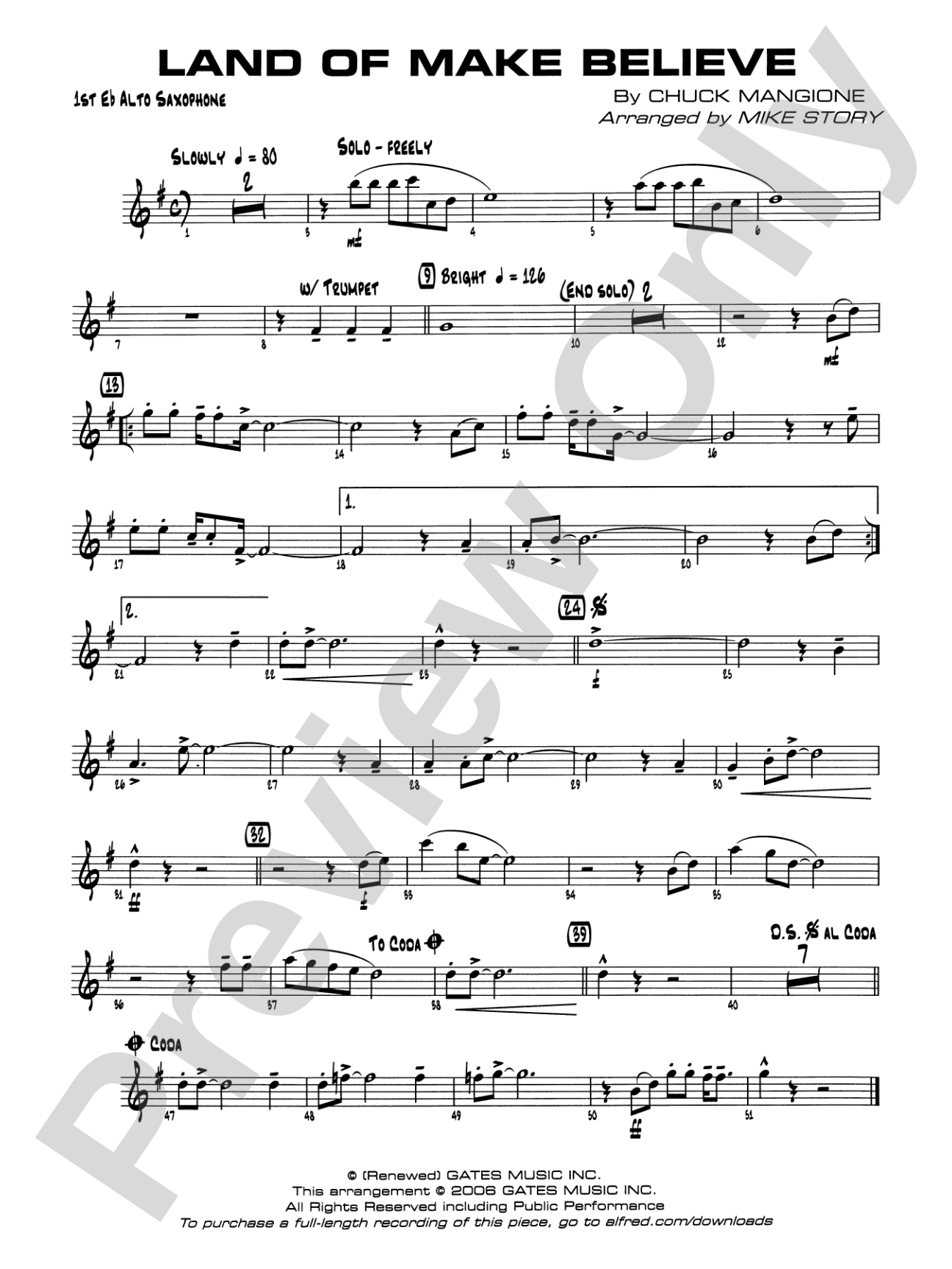Land of Make Believe: E-flat Alto Saxophone