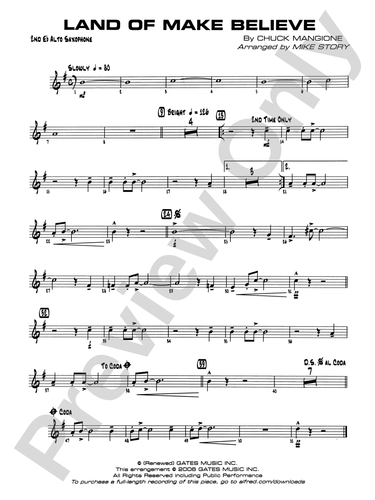 Land of Make Believe: 2nd E-flat Alto Saxophone