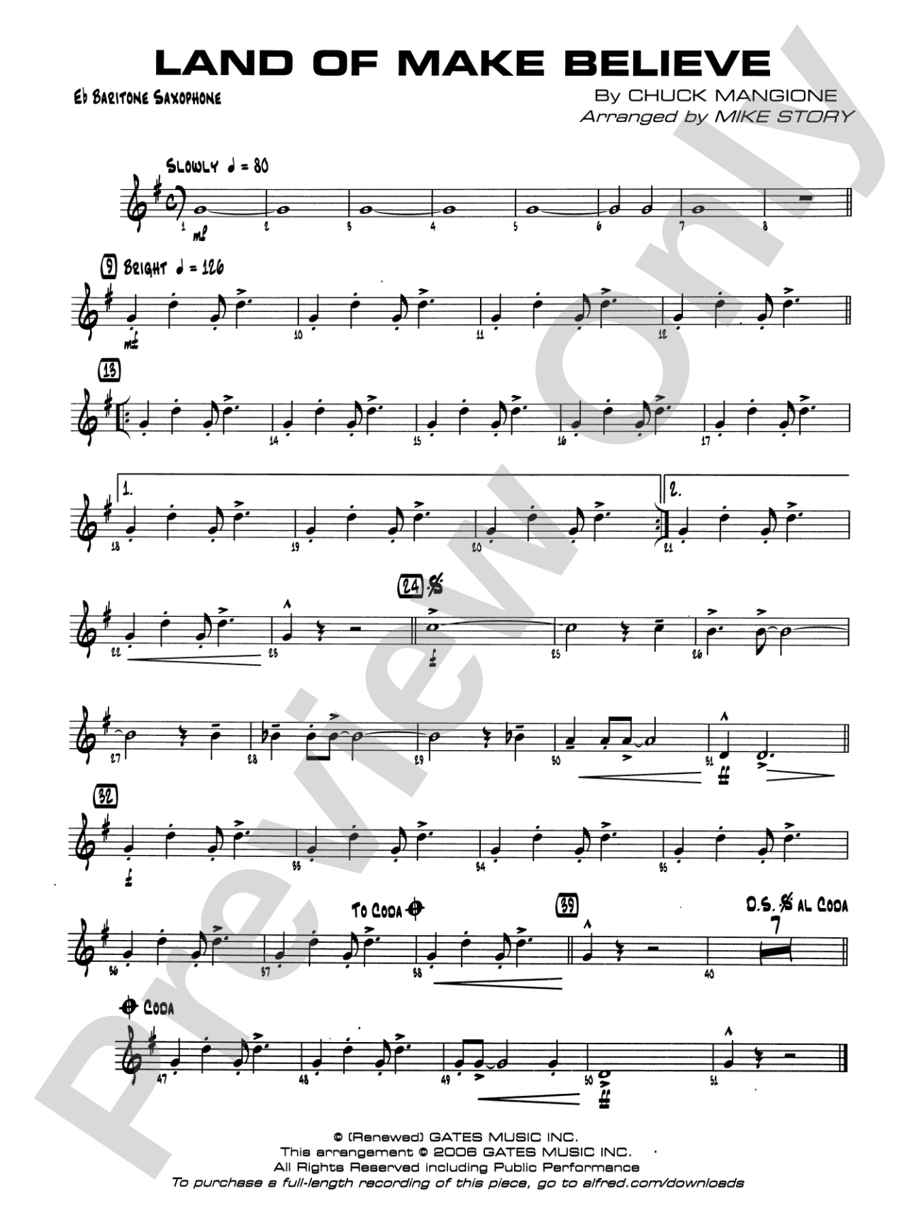 Land of Make Believe: E-flat Baritone Saxophone