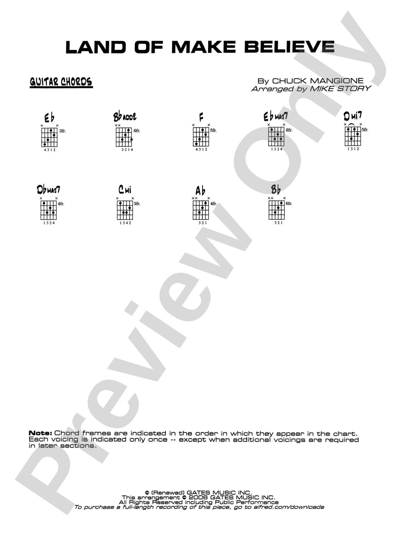 Land of Make Believe: Guitar Chords