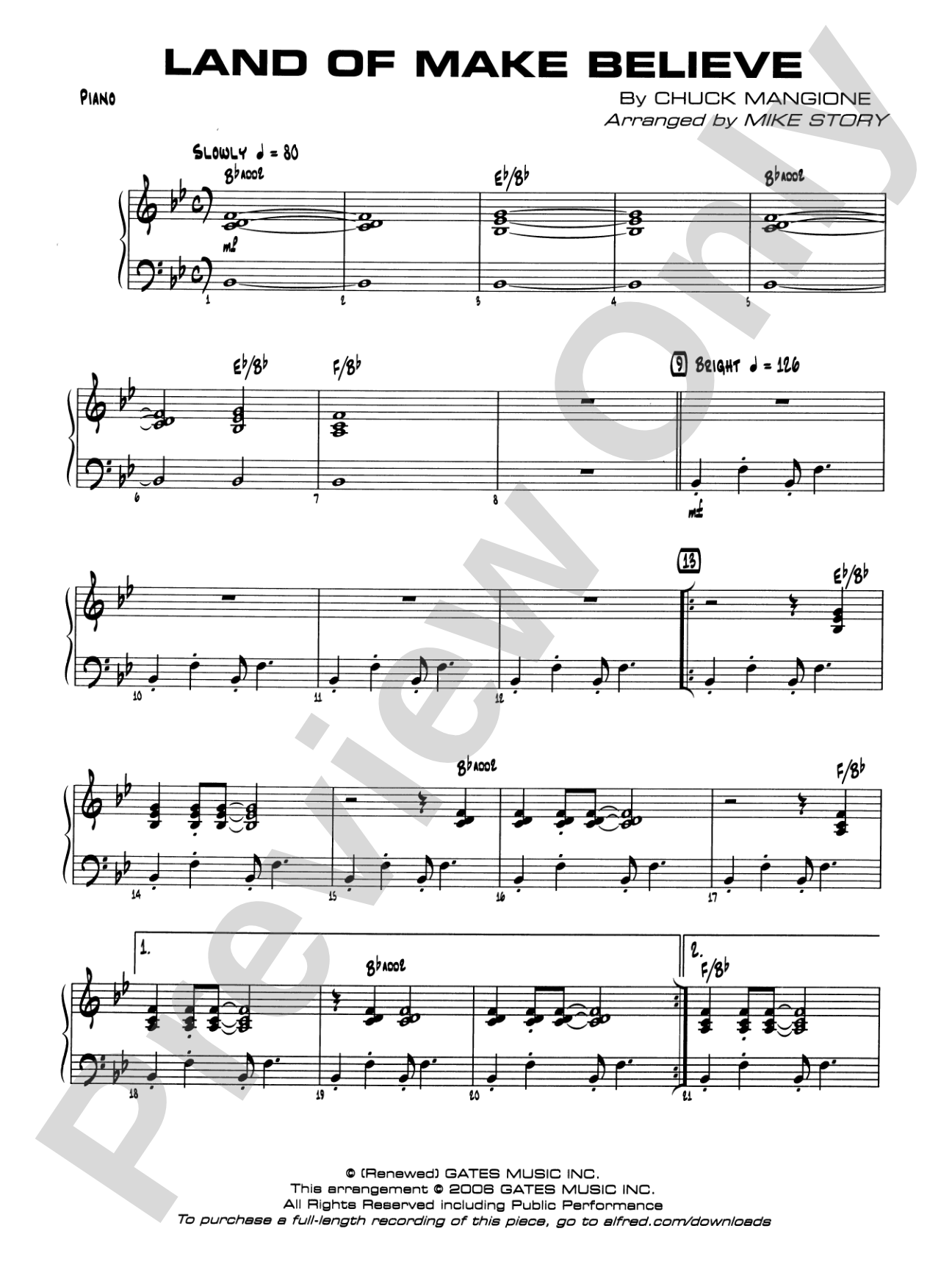 Land of Make Believe: Piano Accompaniment