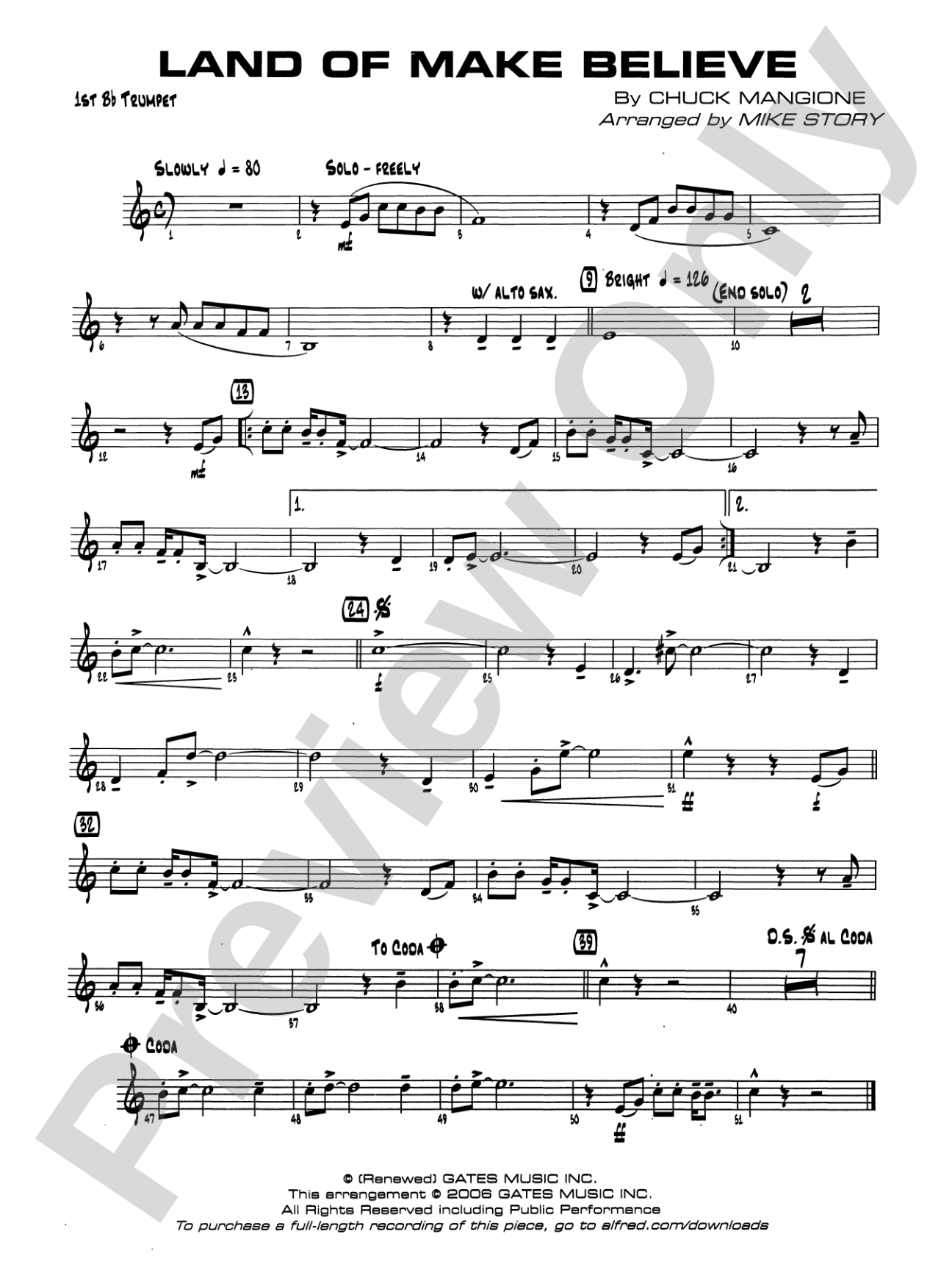 Land of Make Believe: 1st B-flat Trumpet