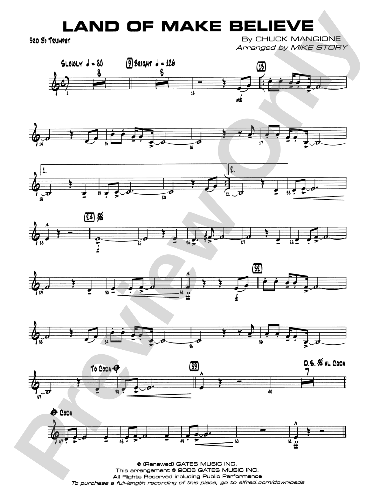 Land of Make Believe: 3rd B-flat Trumpet