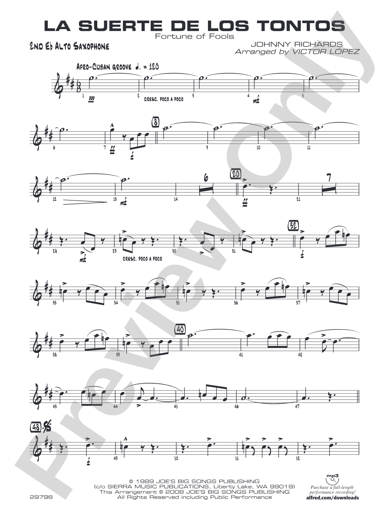 La Suerte de los Tontos: 2nd E-flat Alto Saxophone