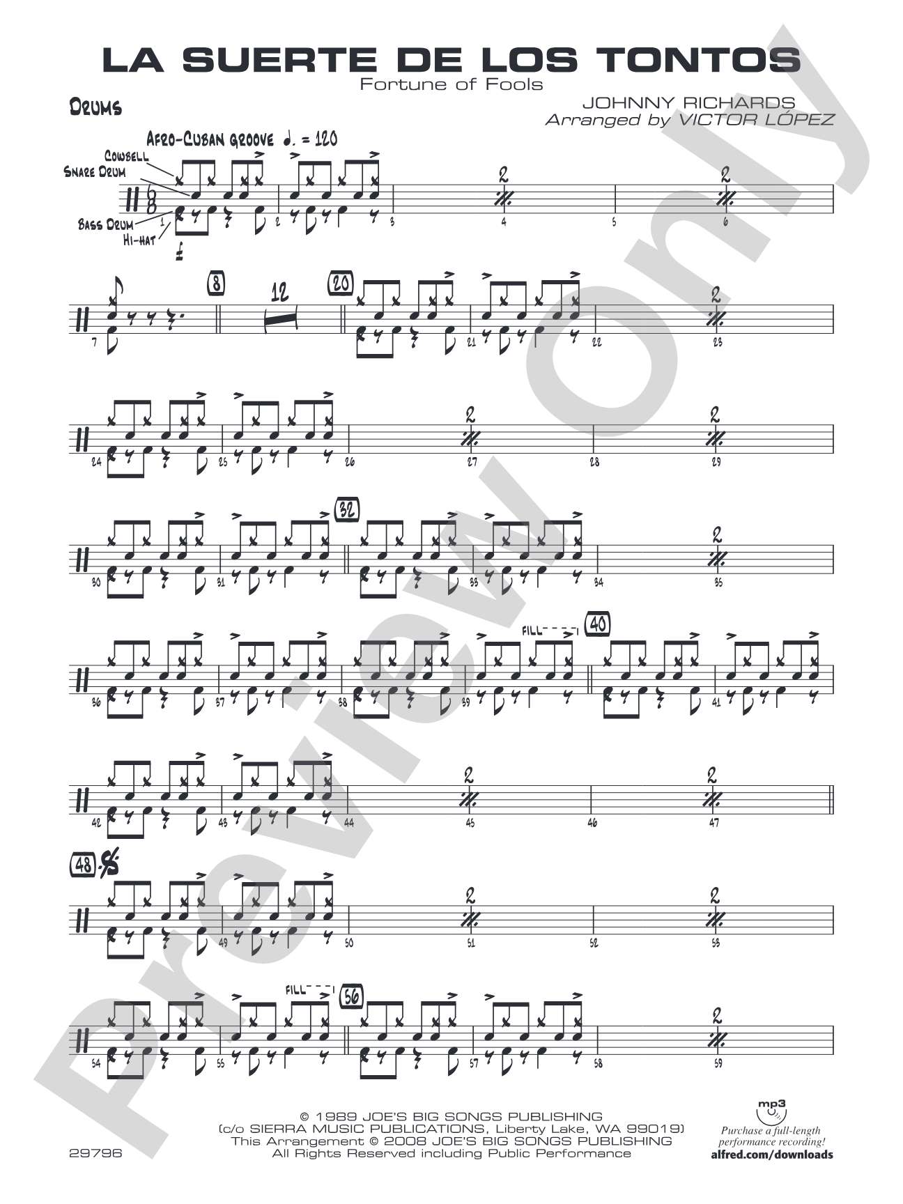 La Suerte de los Tontos: Drums