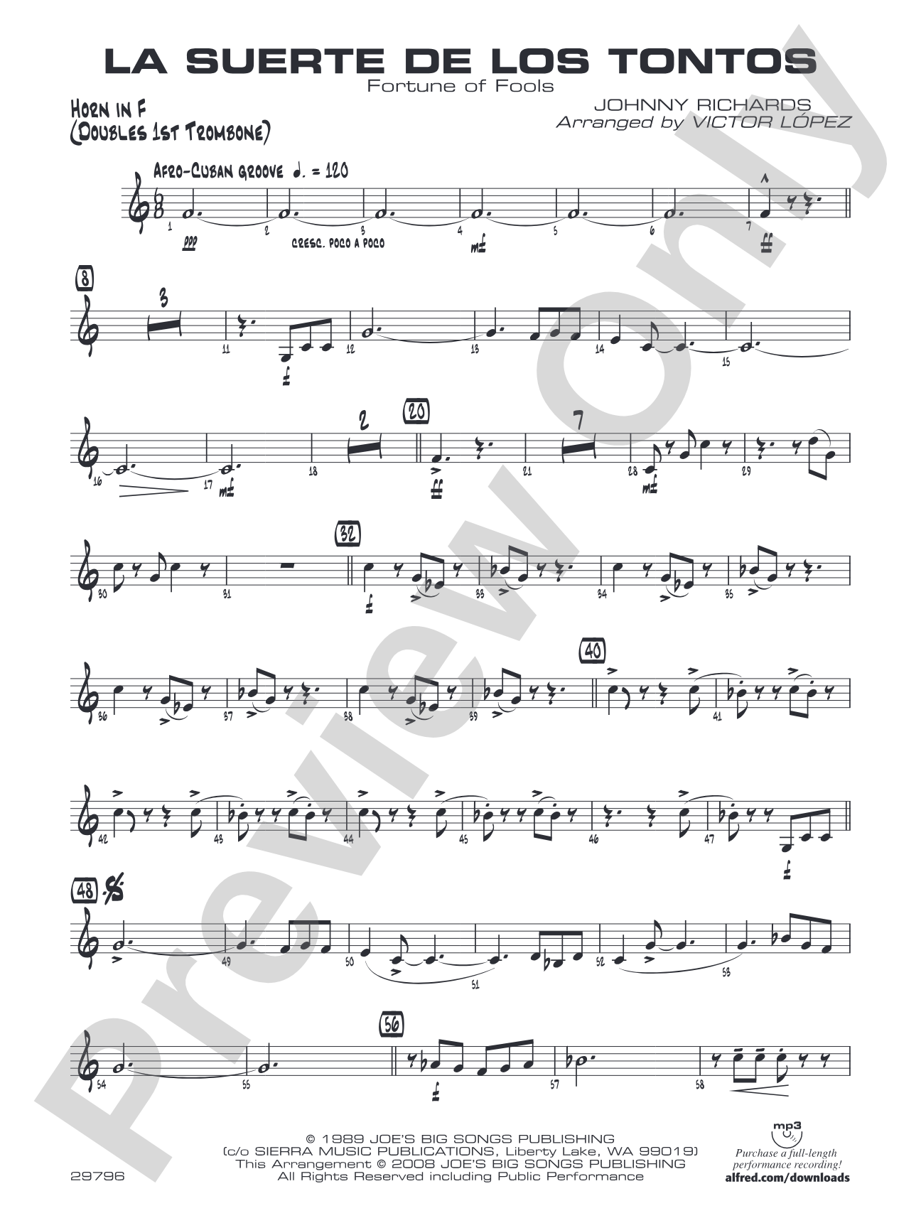 La Suerte de los Tontos: 1st F Horn