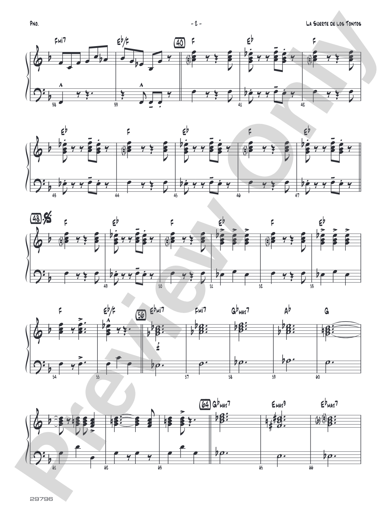 La Suerte de los Tontos: Piano Accompaniment