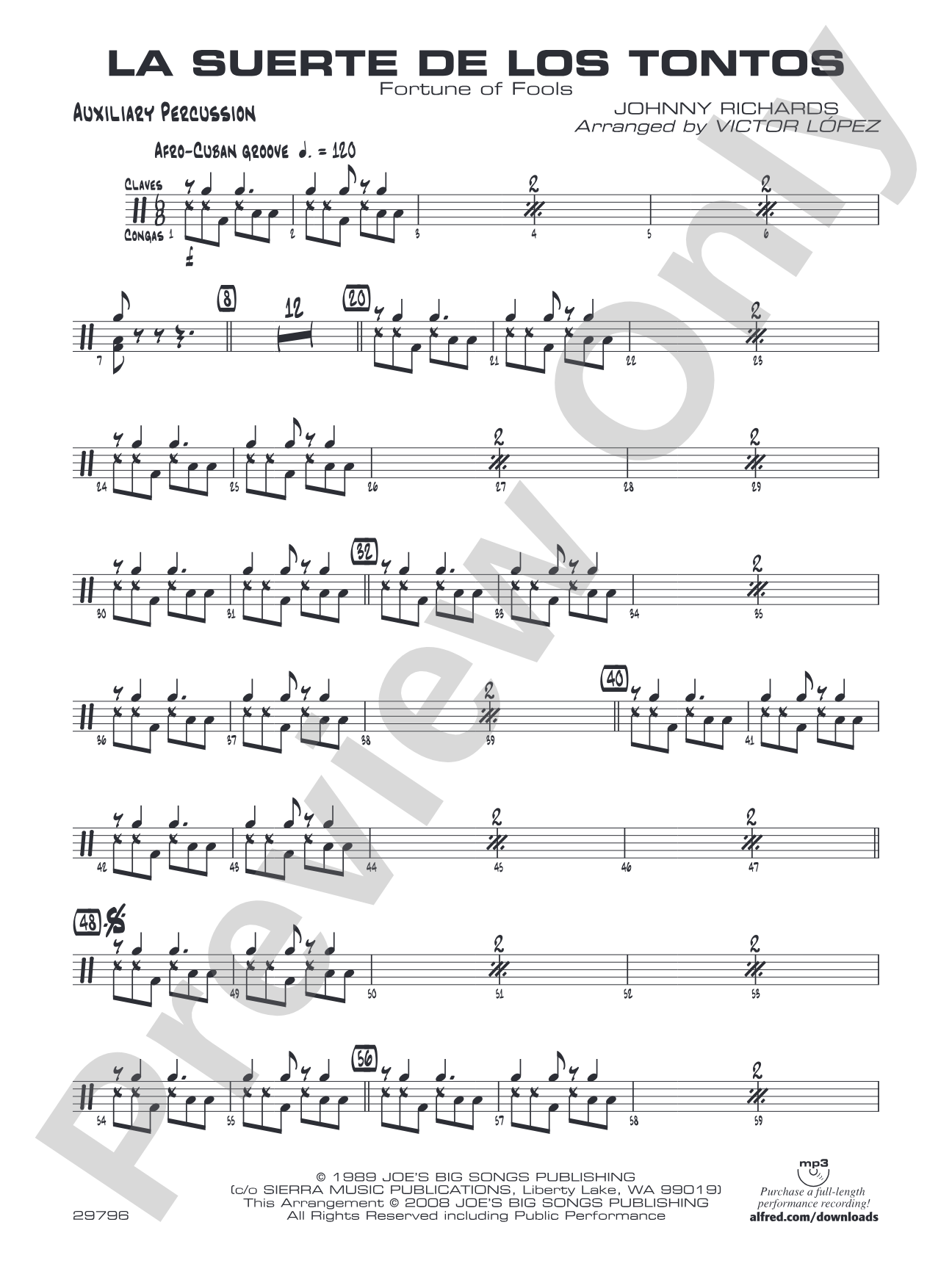 La Suerte de los Tontos: 1st Percussion