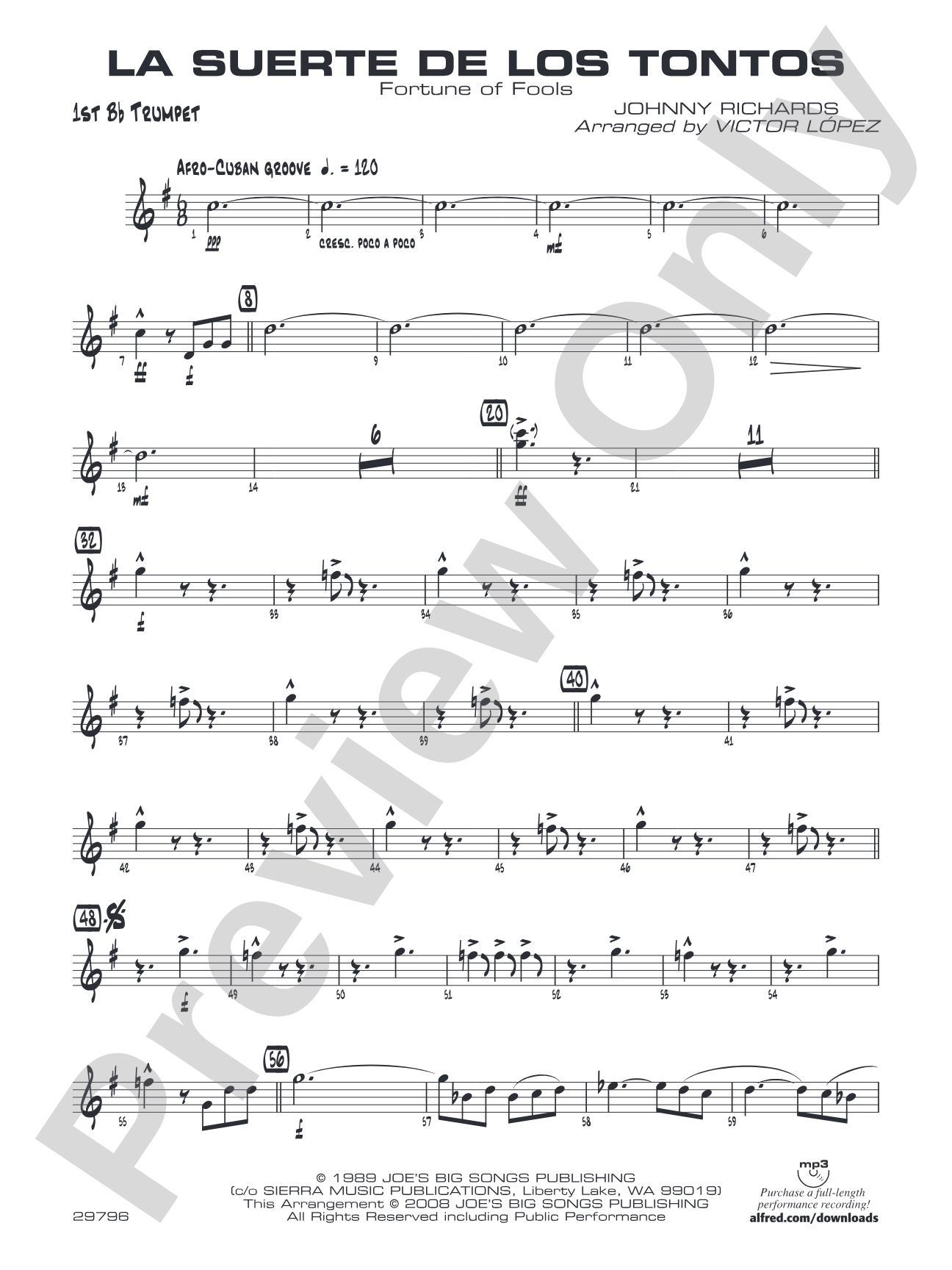 La Suerte de los Tontos: 1st B-flat Trumpet