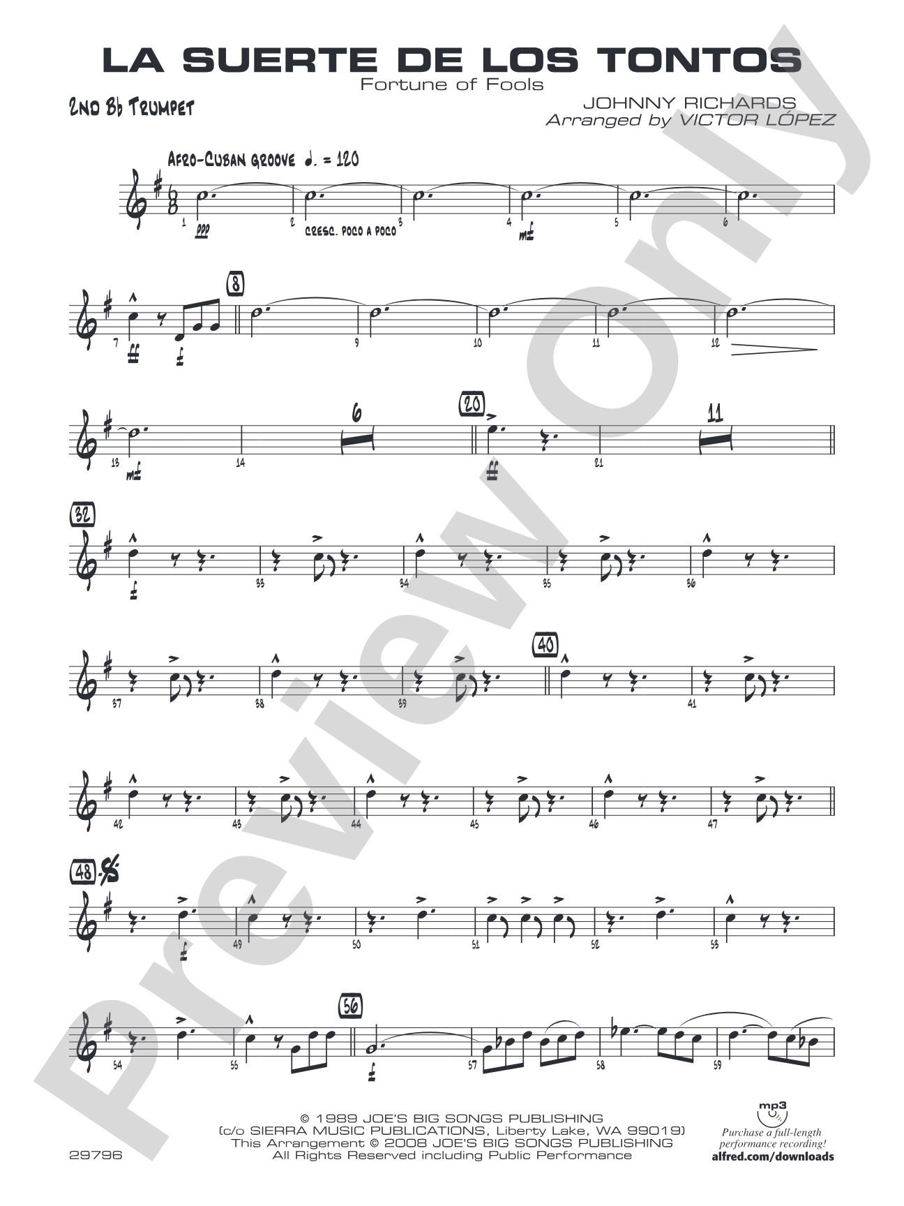 La Suerte de los Tontos: 2nd B-flat Trumpet