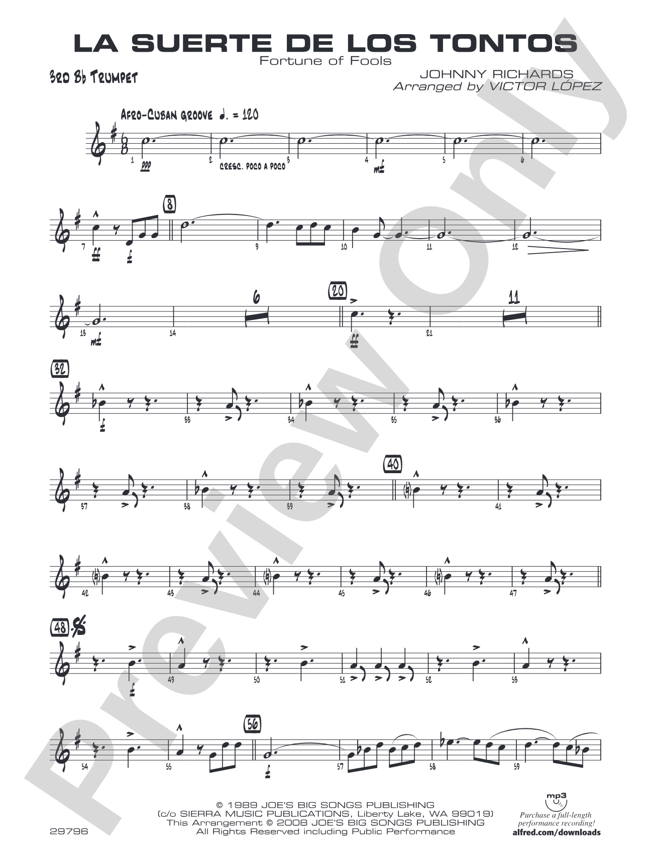 La Suerte de los Tontos: 3rd B-flat Trumpet