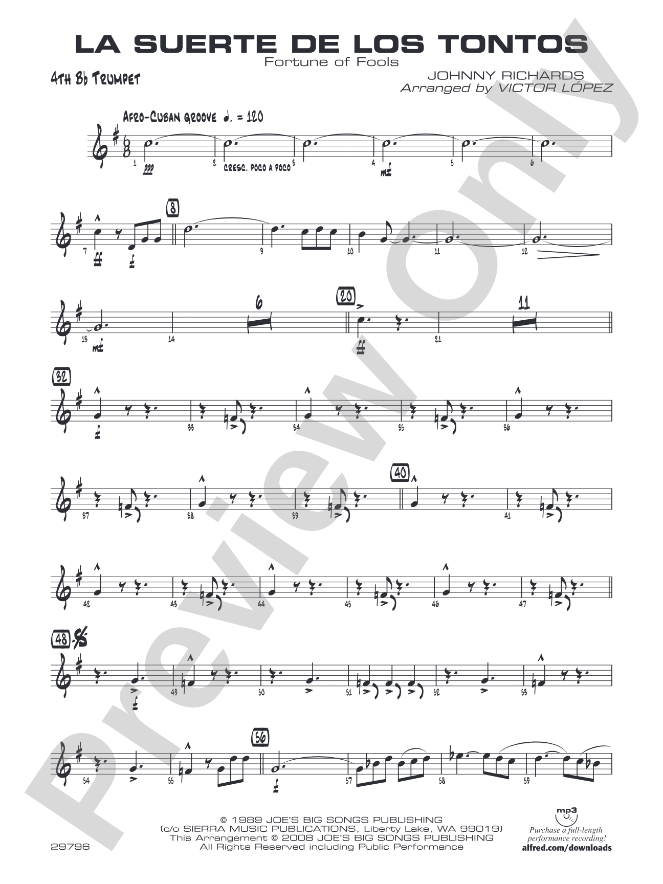 La Suerte de los Tontos: 4th B-flat Trumpet