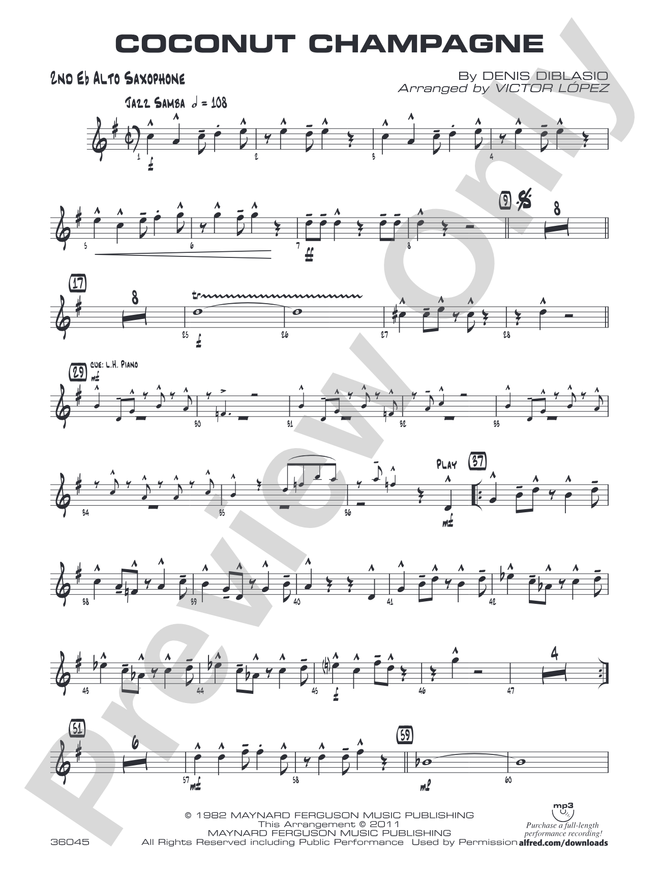 Coconut Champagne: 2nd E-flat Alto Saxophone