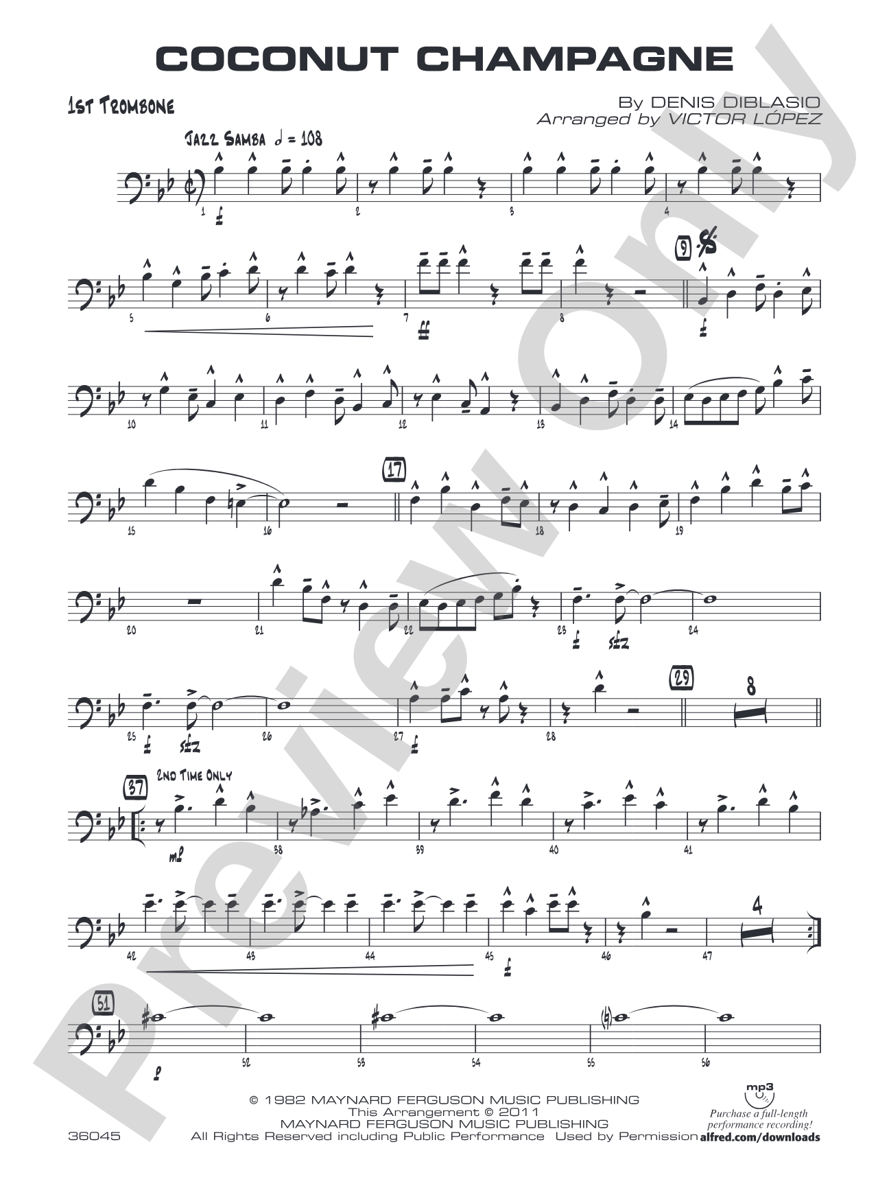 Coconut Champagne: 1st Trombone