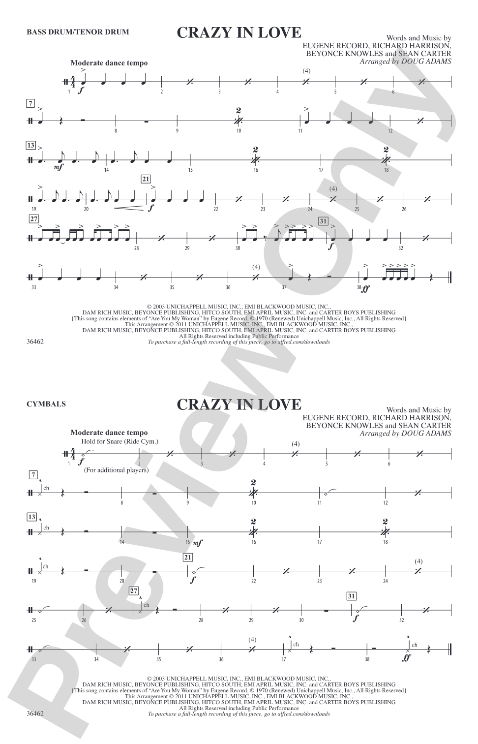 Crazy In Love: Percussion