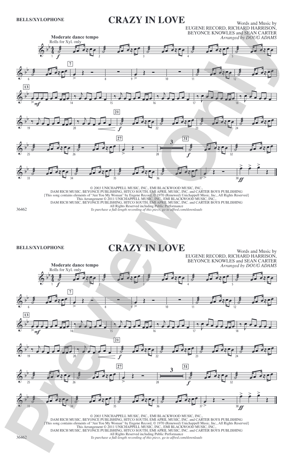 Crazy In Love: B-flat Bass Saxophone