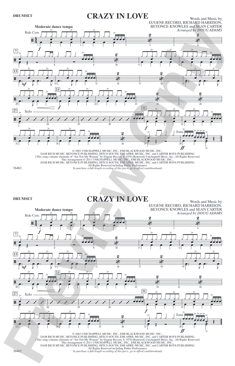Crazy In Love: Drums