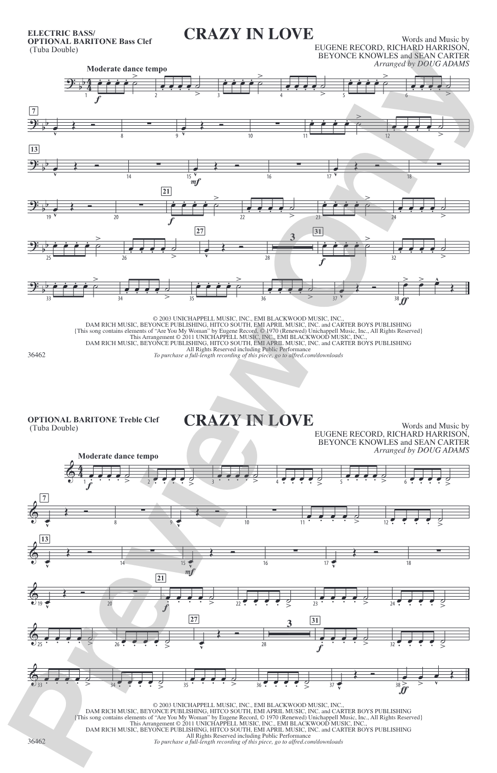 Crazy In Love: Electric Bass