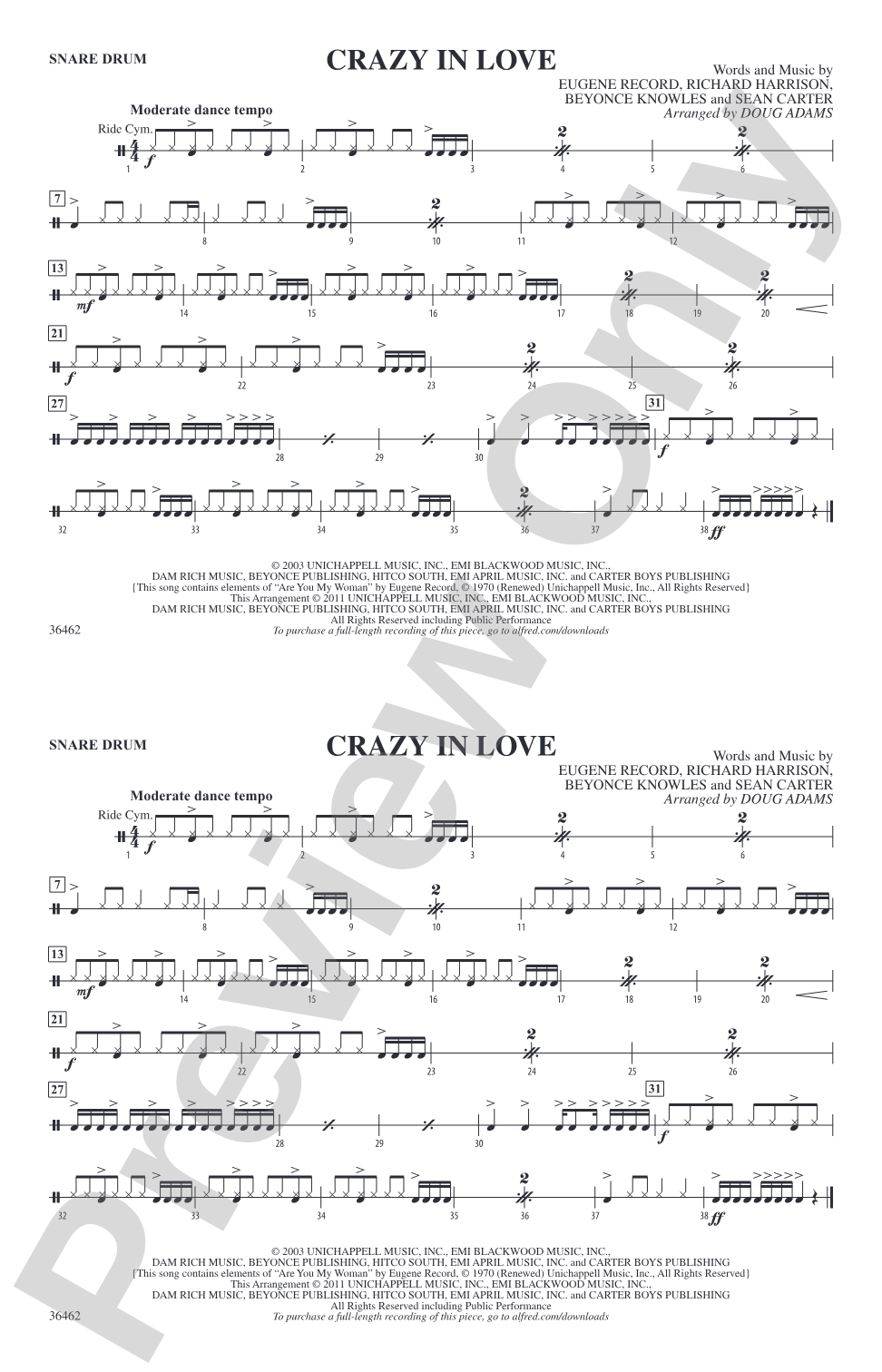 Crazy In Love: Snare Drum