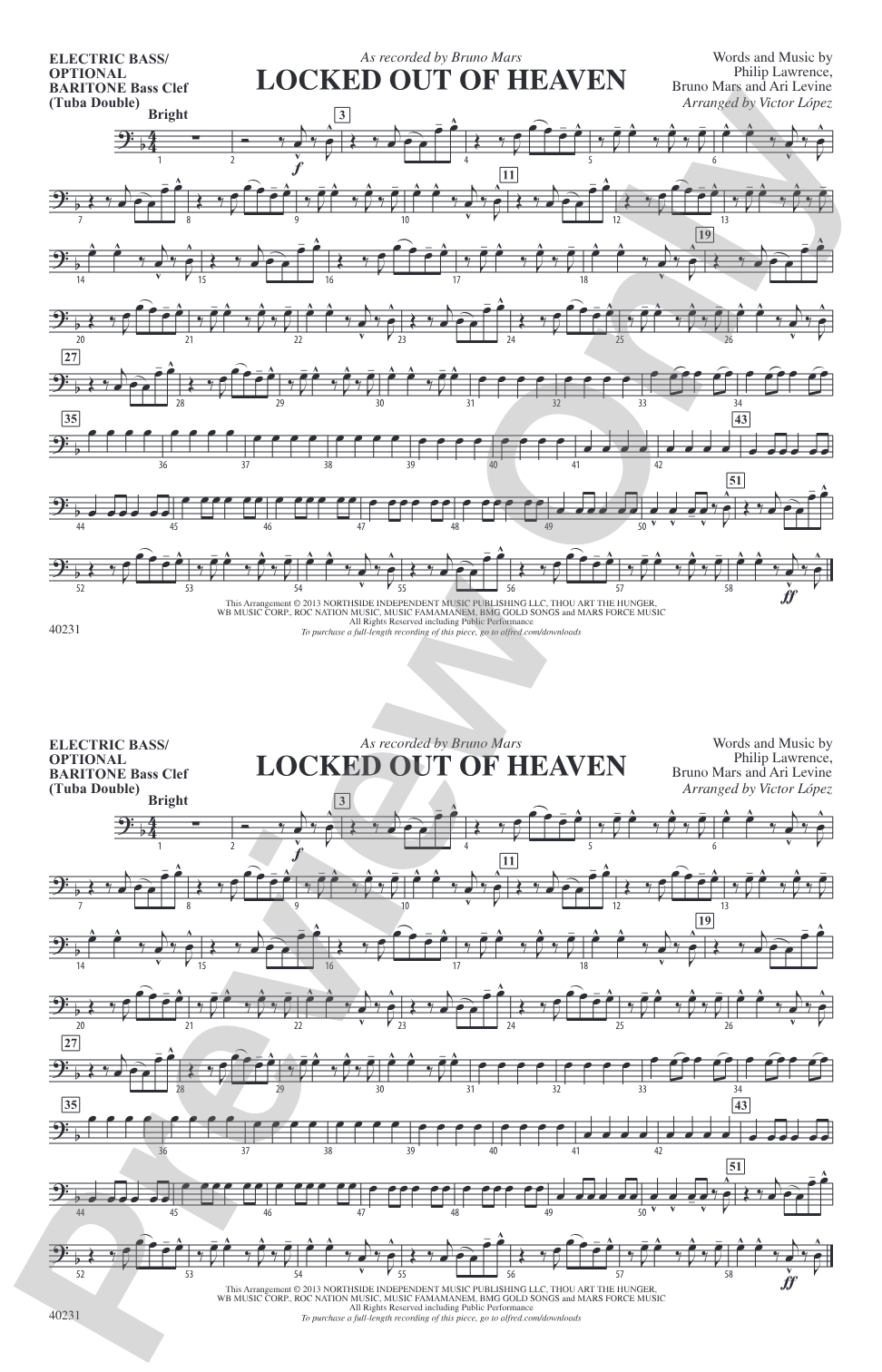 Locked Out of Heaven: Electric Bass