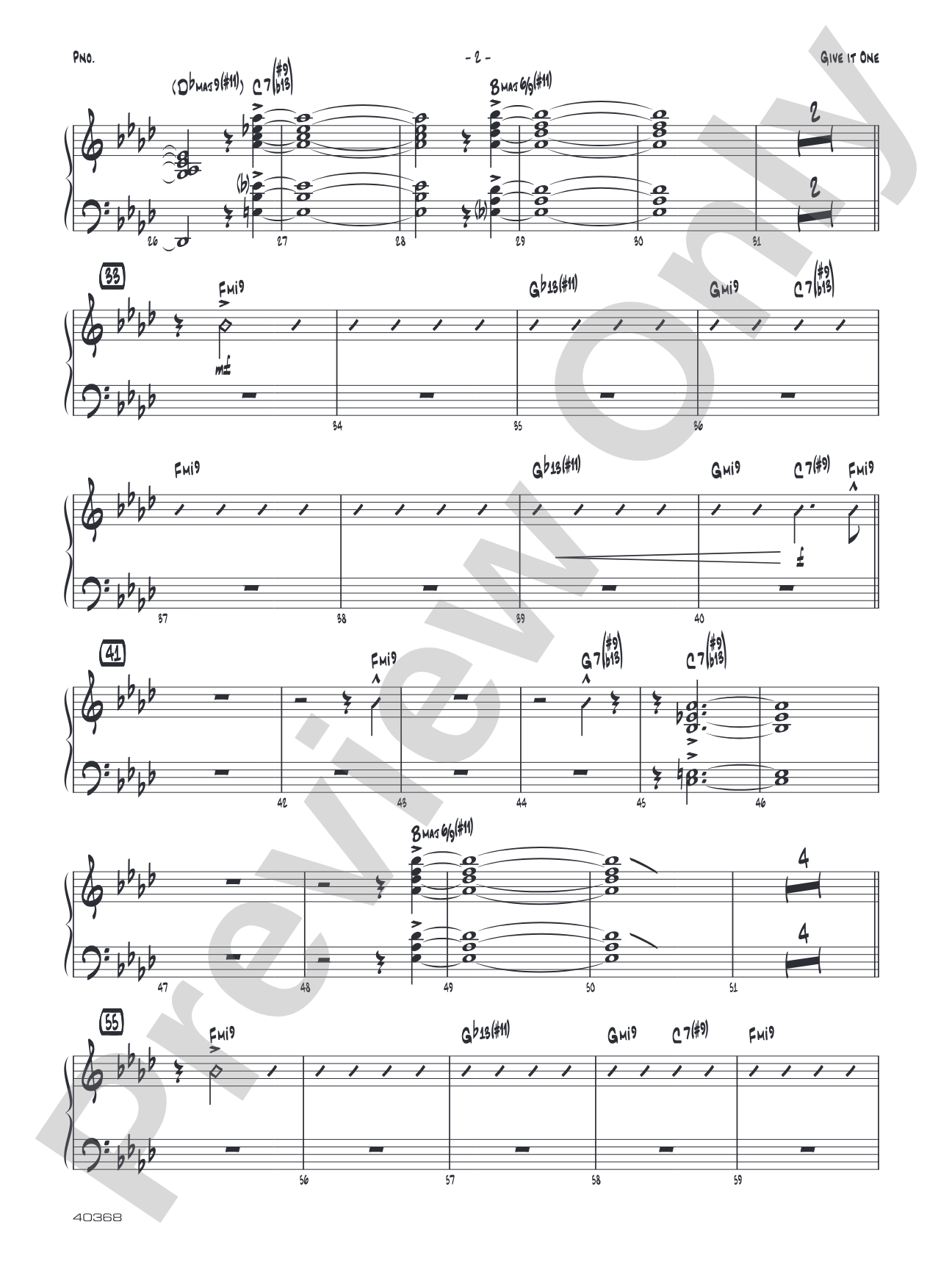 Give It One: Piano Accompaniment