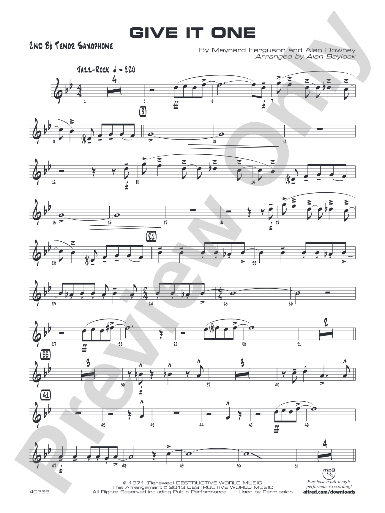 Give It One: 2nd B-flat Tenor Saxophone