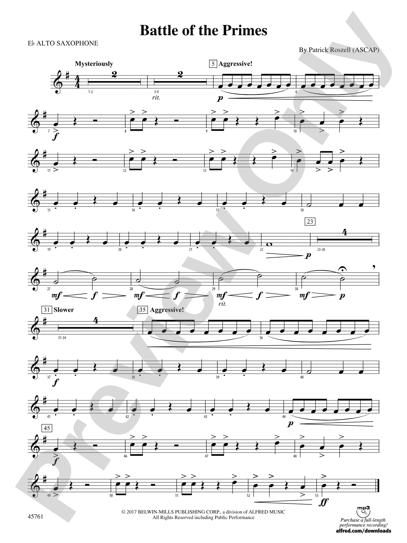 Battle of the Primes: E-flat Alto Saxophone