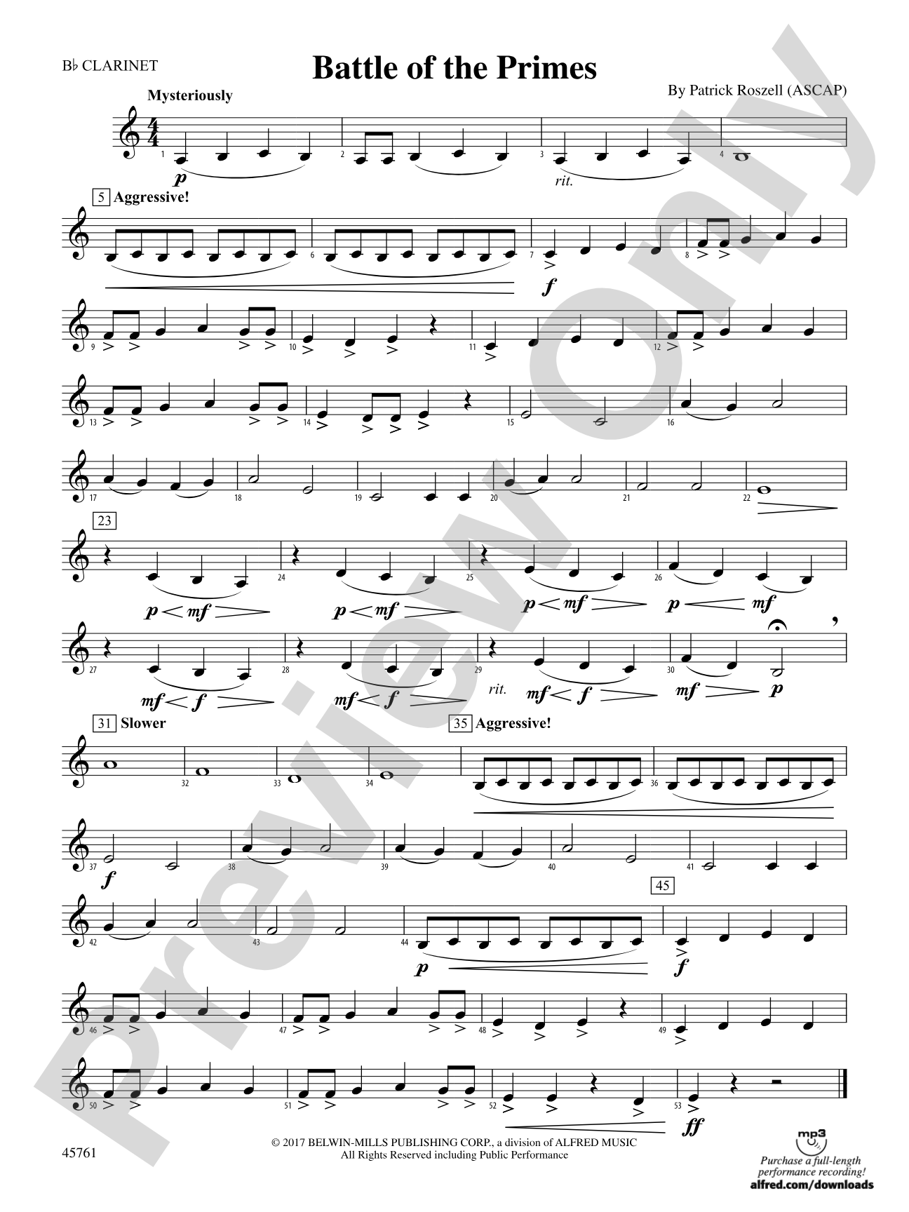 Battle of the Primes: 1st B-flat Clarinet