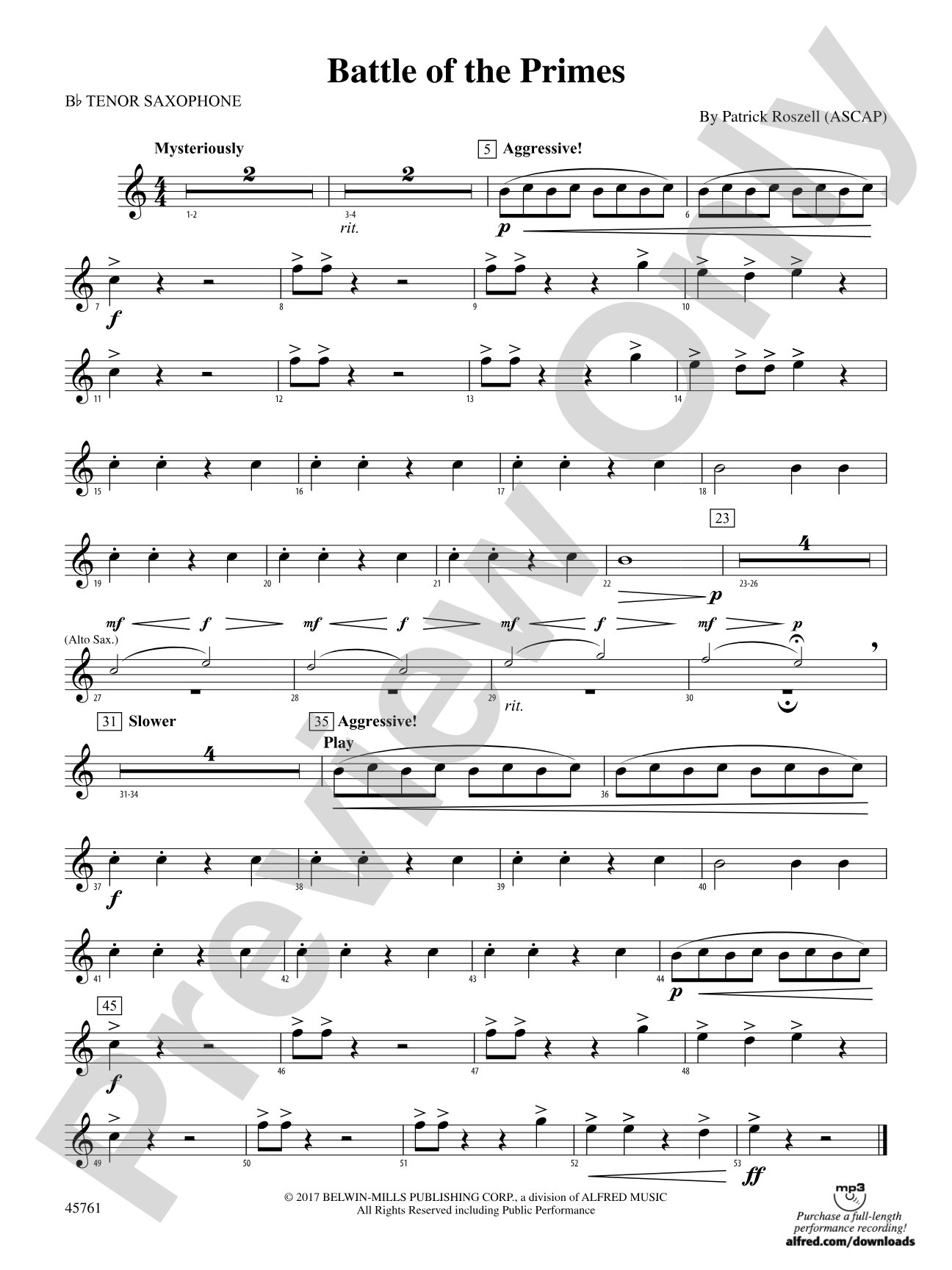 Battle of the Primes: B-flat Tenor Saxophone
