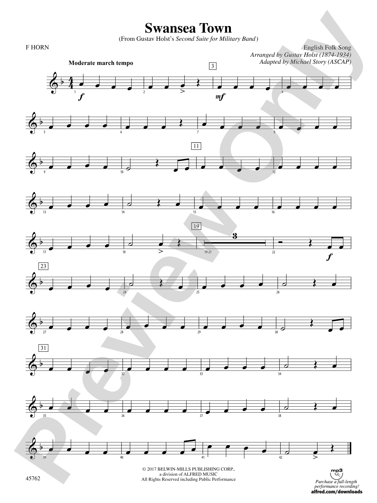 Swansea Town: 1st F Horn