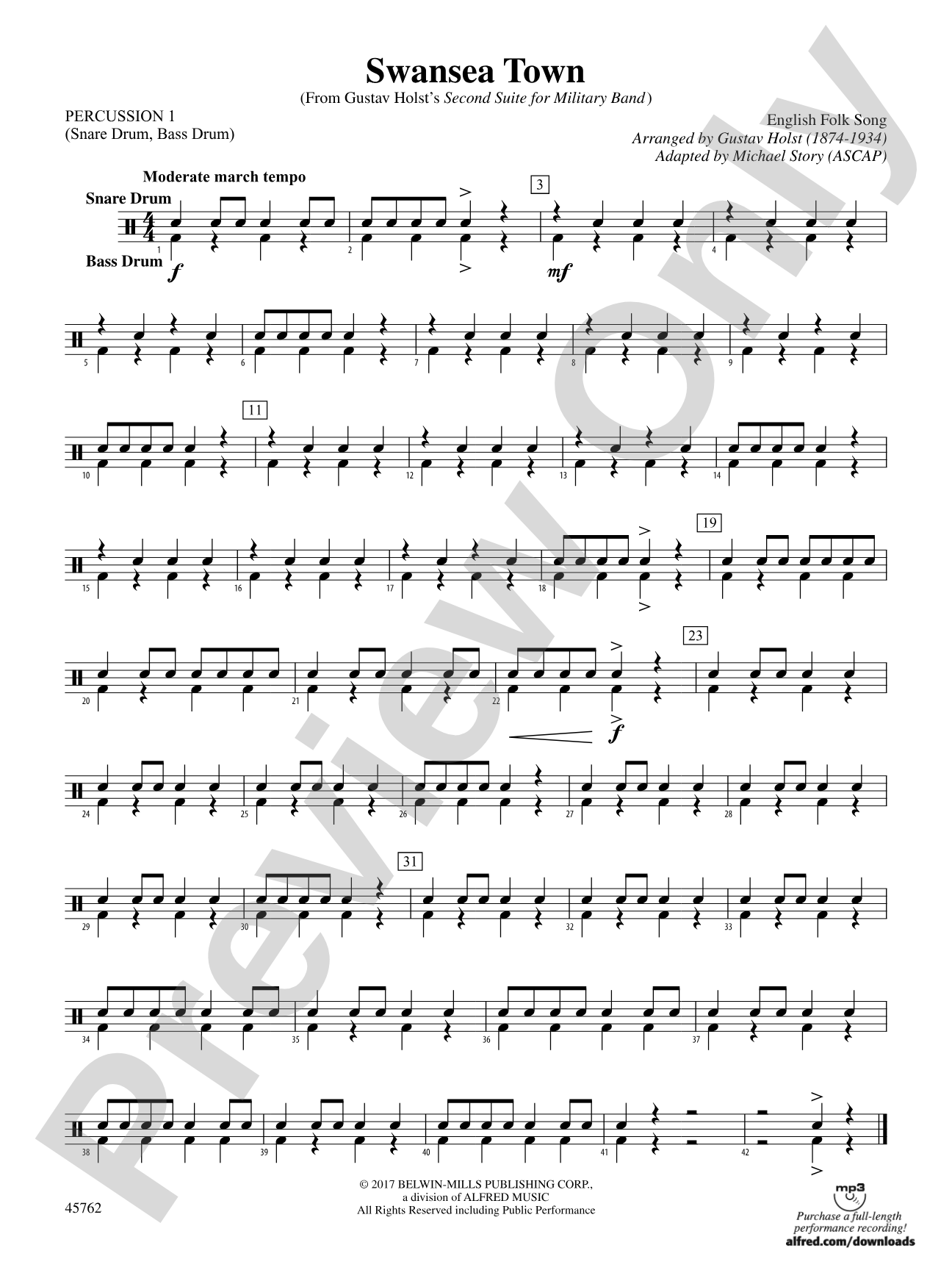 Swansea Town: 1st Percussion