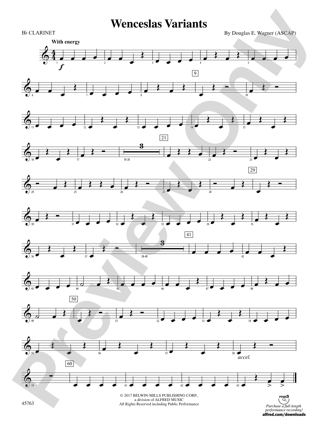 Wenceslas Variants: 1st B-flat Clarinet