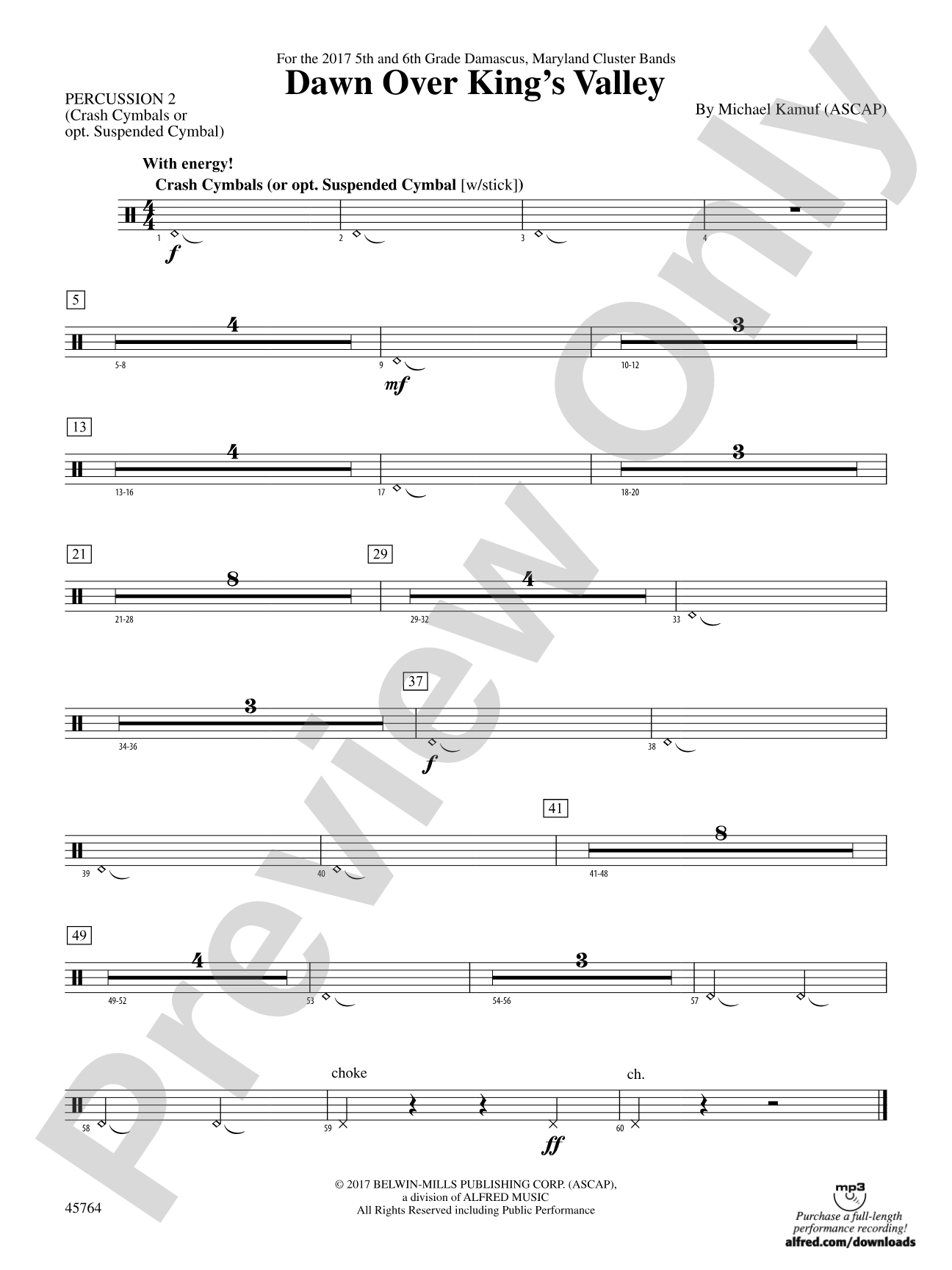 Dawn Over King's Valley: 2nd Percussion