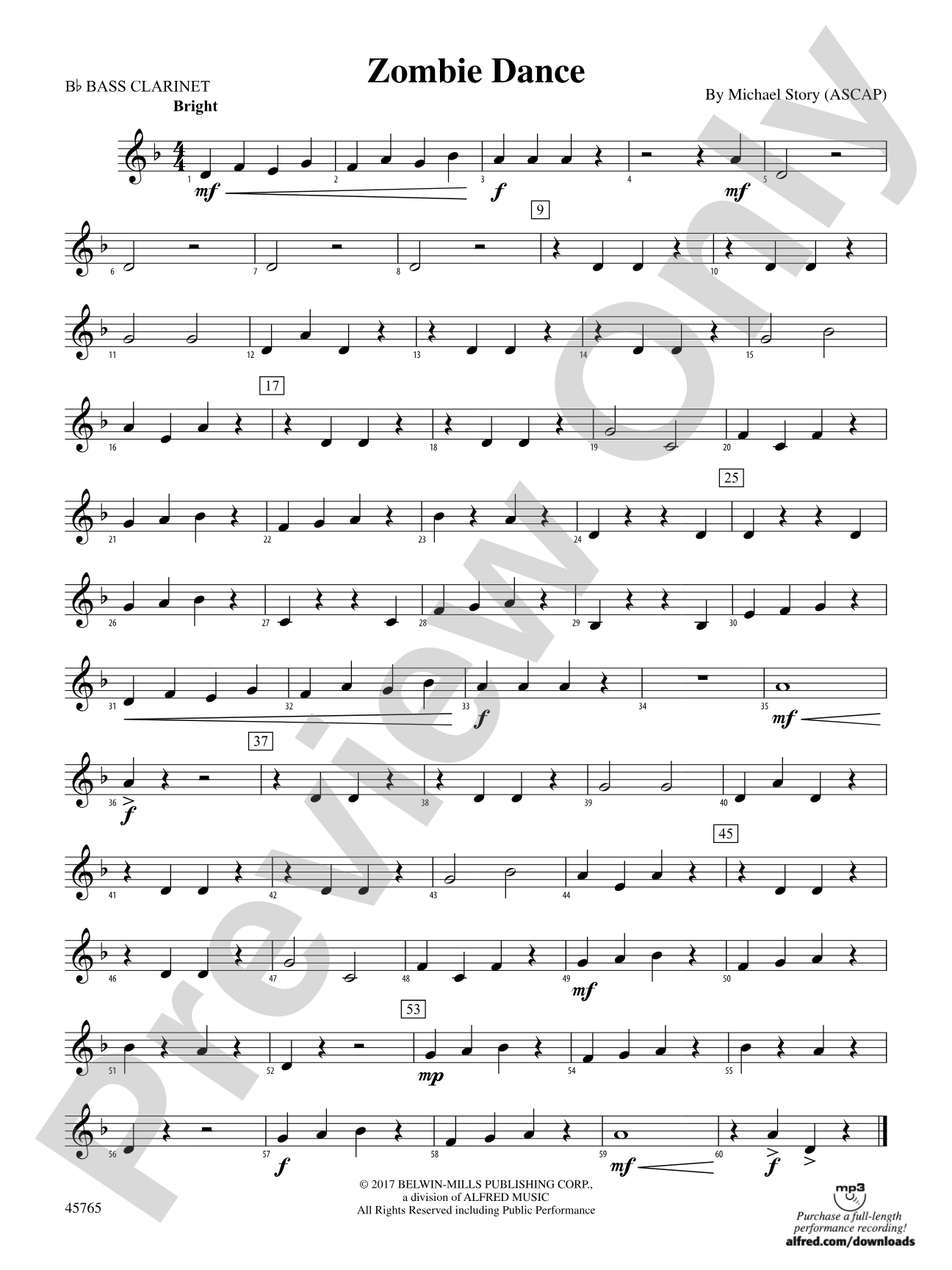 Zombie Dance: B-flat Bass Clarinet