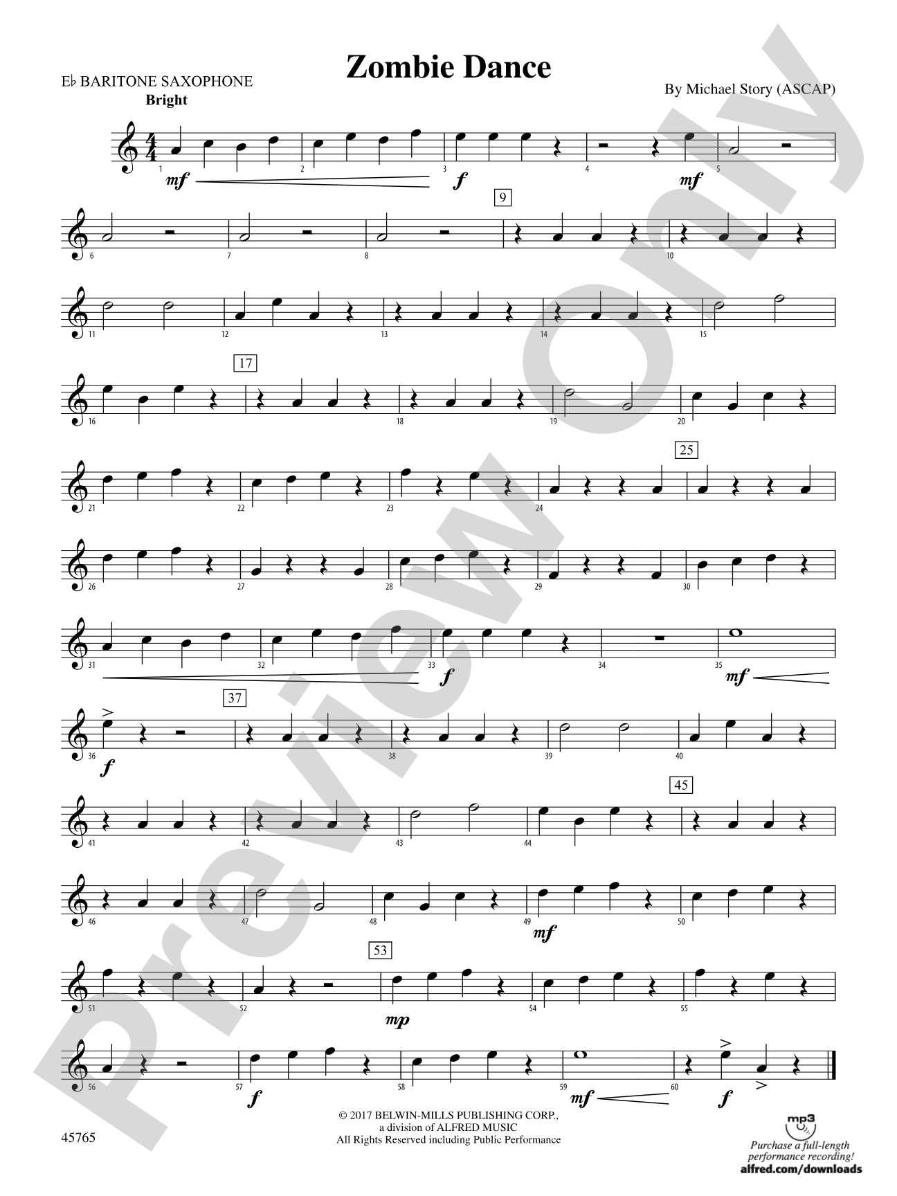 Zombie Dance: E-flat Baritone Saxophone