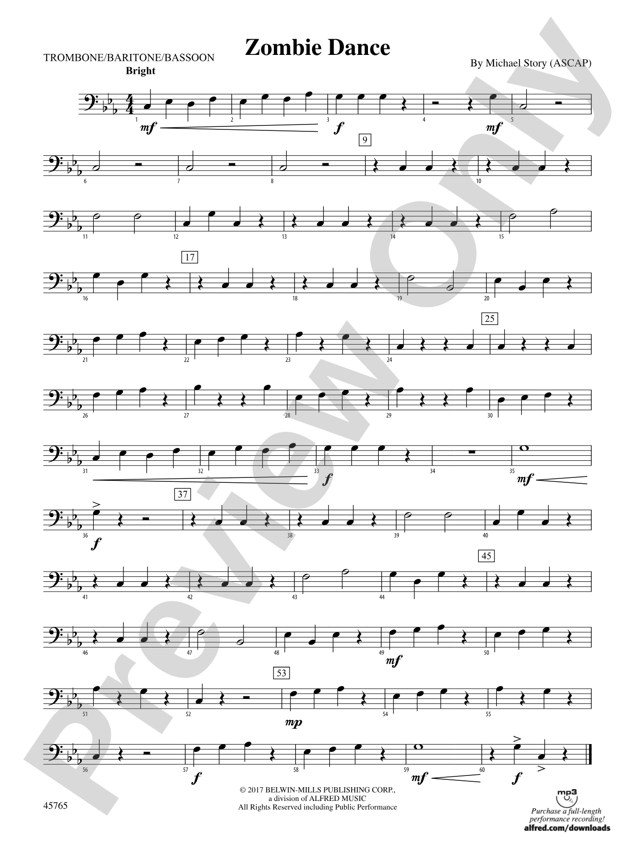 Zombie Dance: 1st Trombone