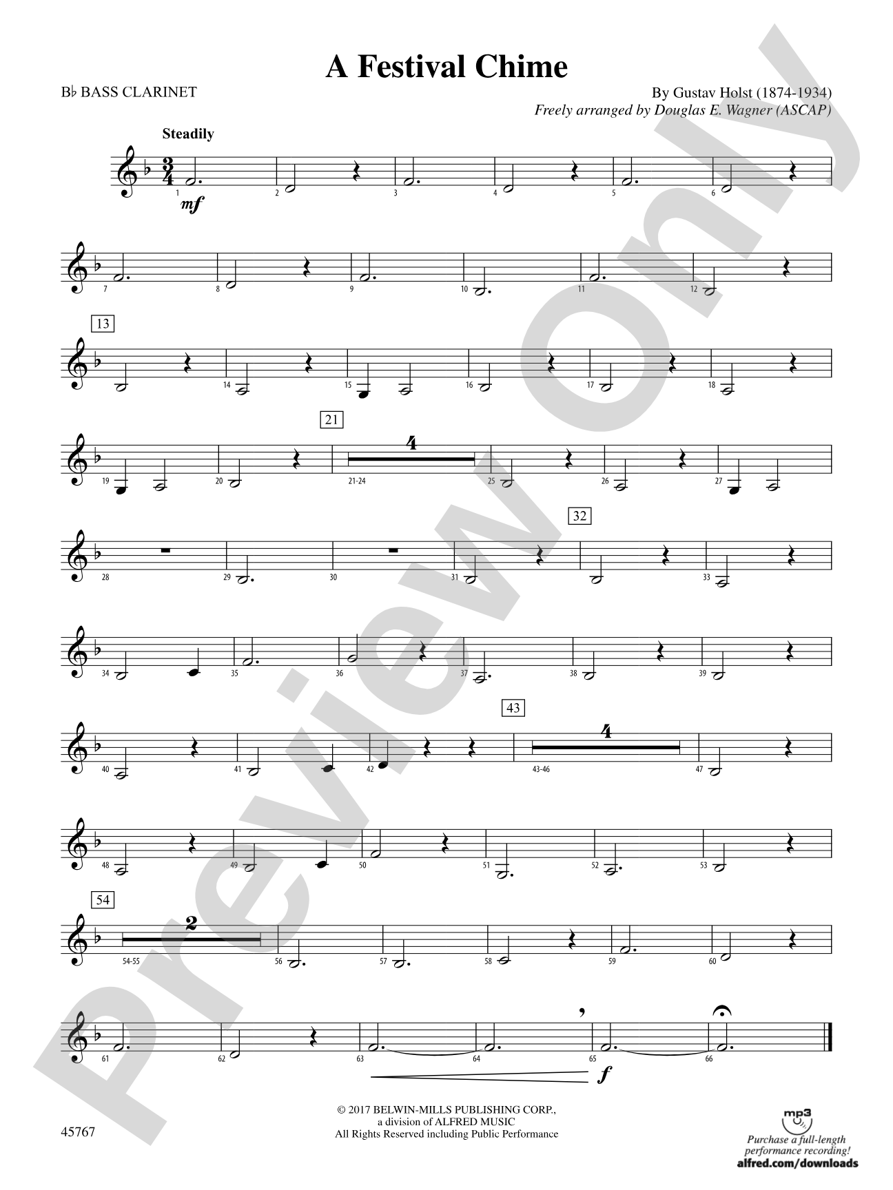 A Festival Chime: B-flat Bass Clarinet