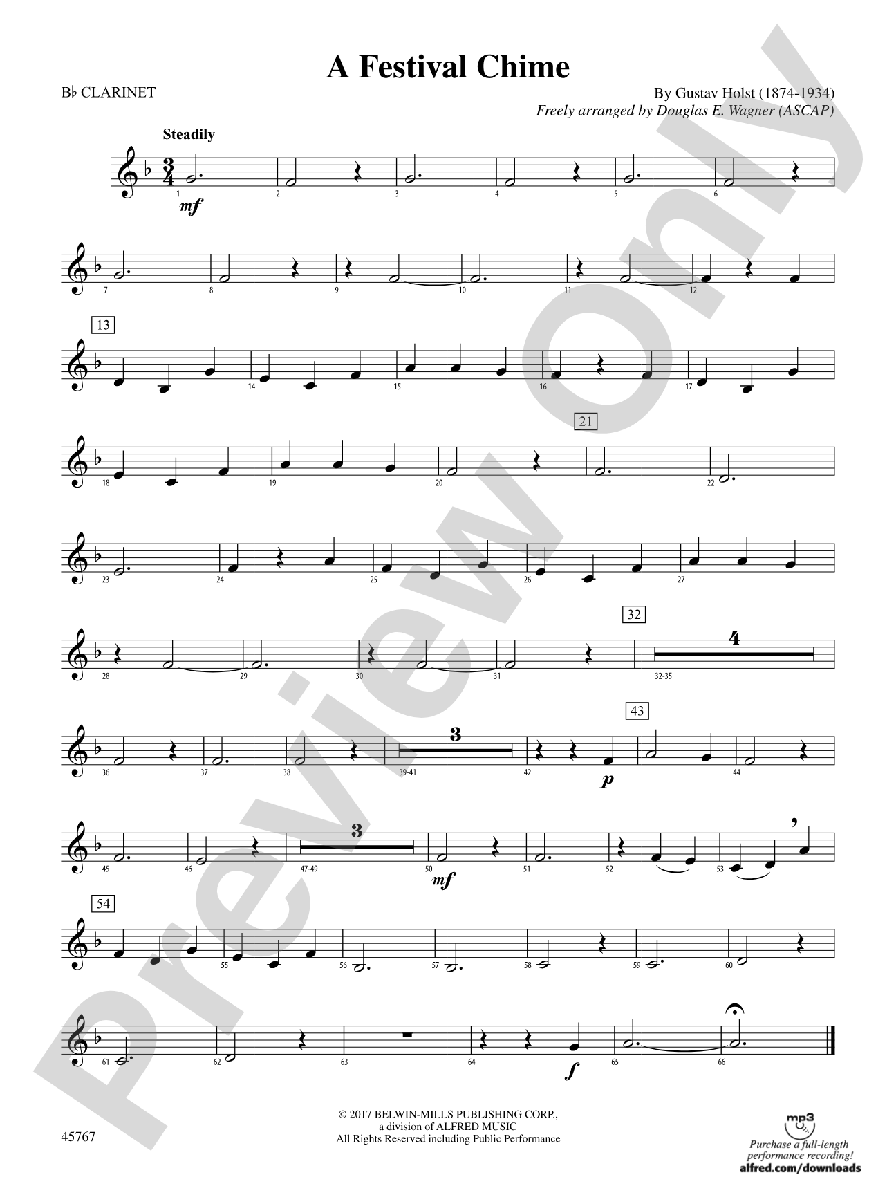 A Festival Chime: 1st B-flat Clarinet