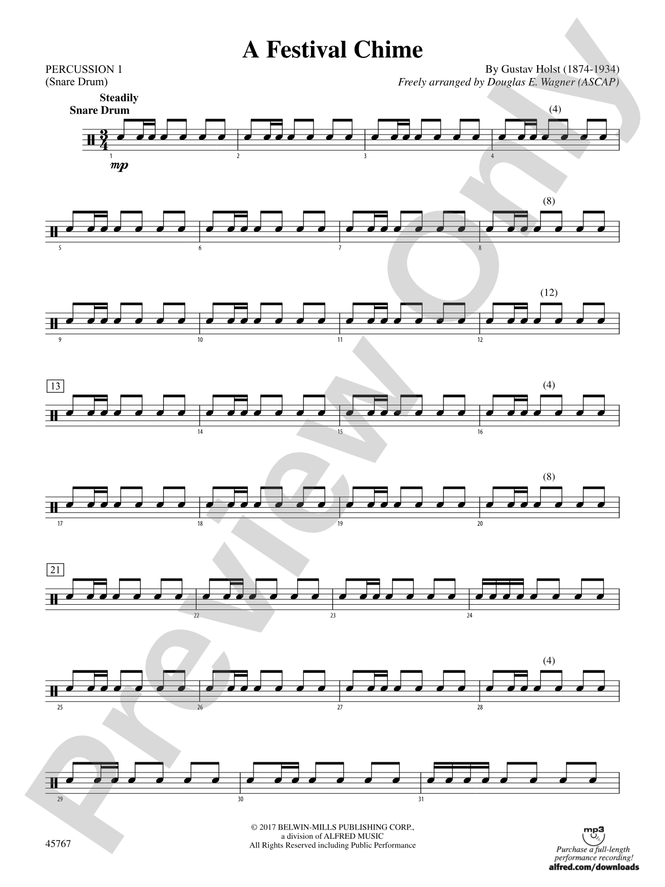 A Festival Chime: 1st Percussion