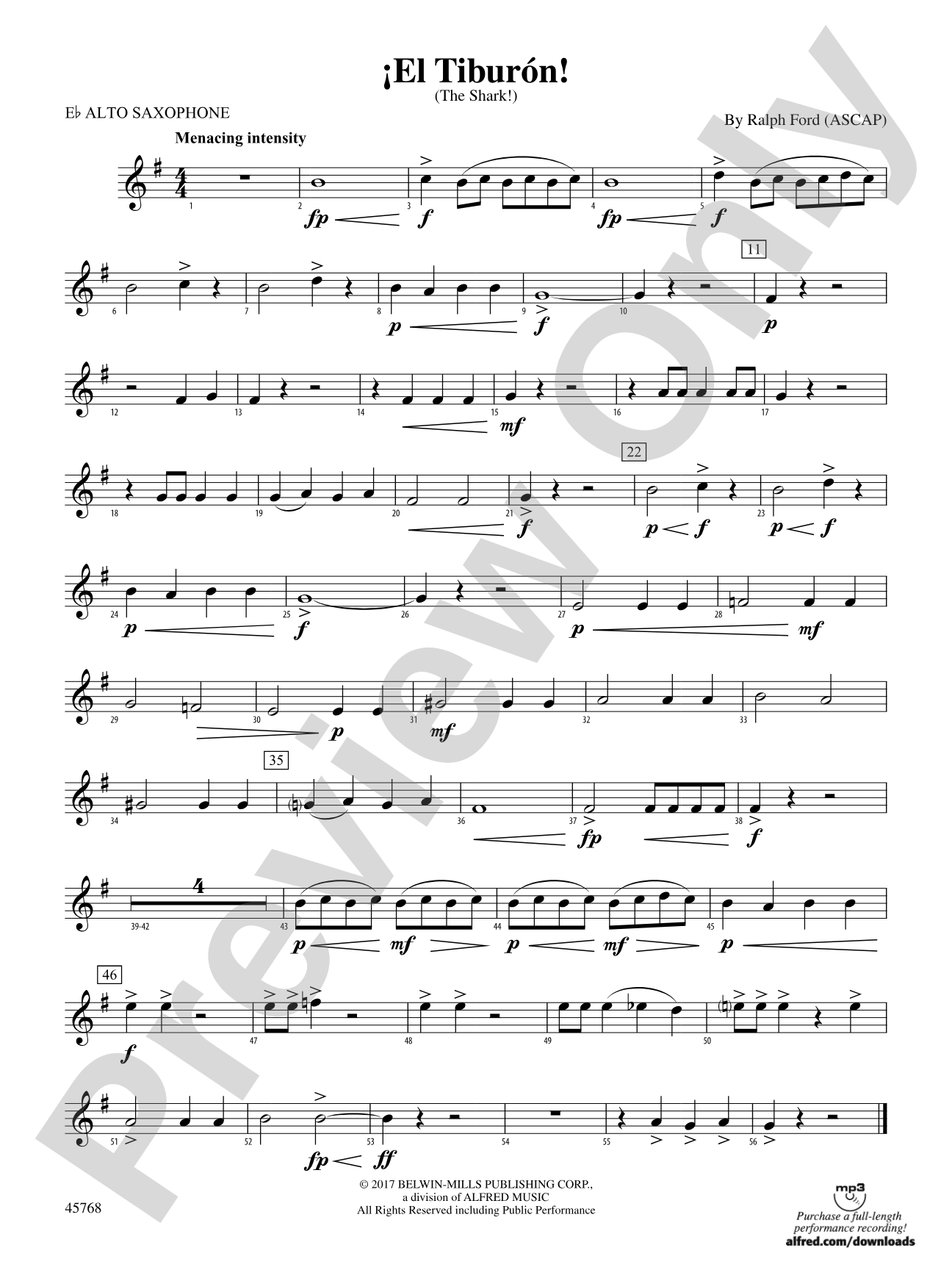 ¡El Tiburón!: E-flat Alto Saxophone