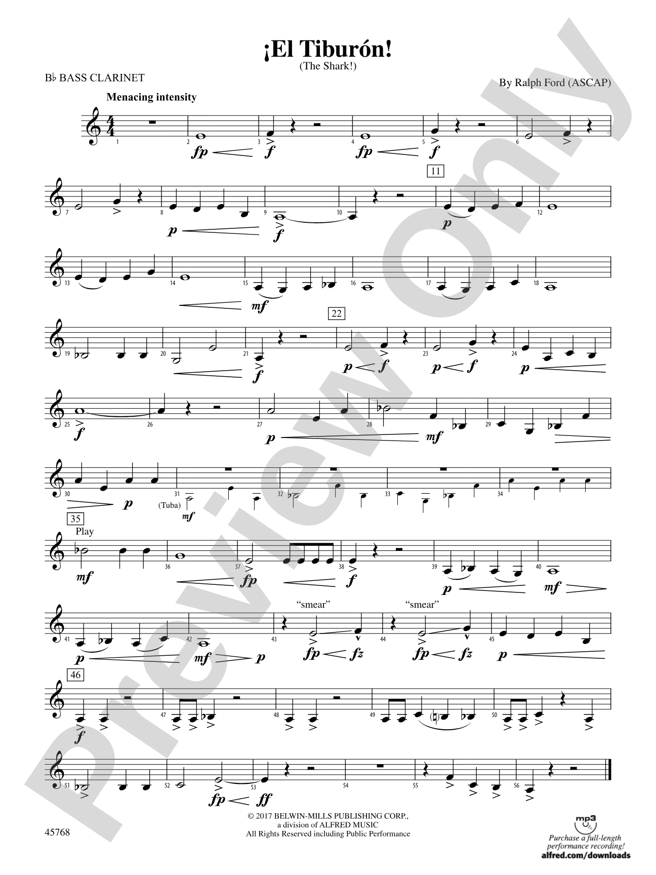 ¡El Tiburón!: B-flat Bass Clarinet