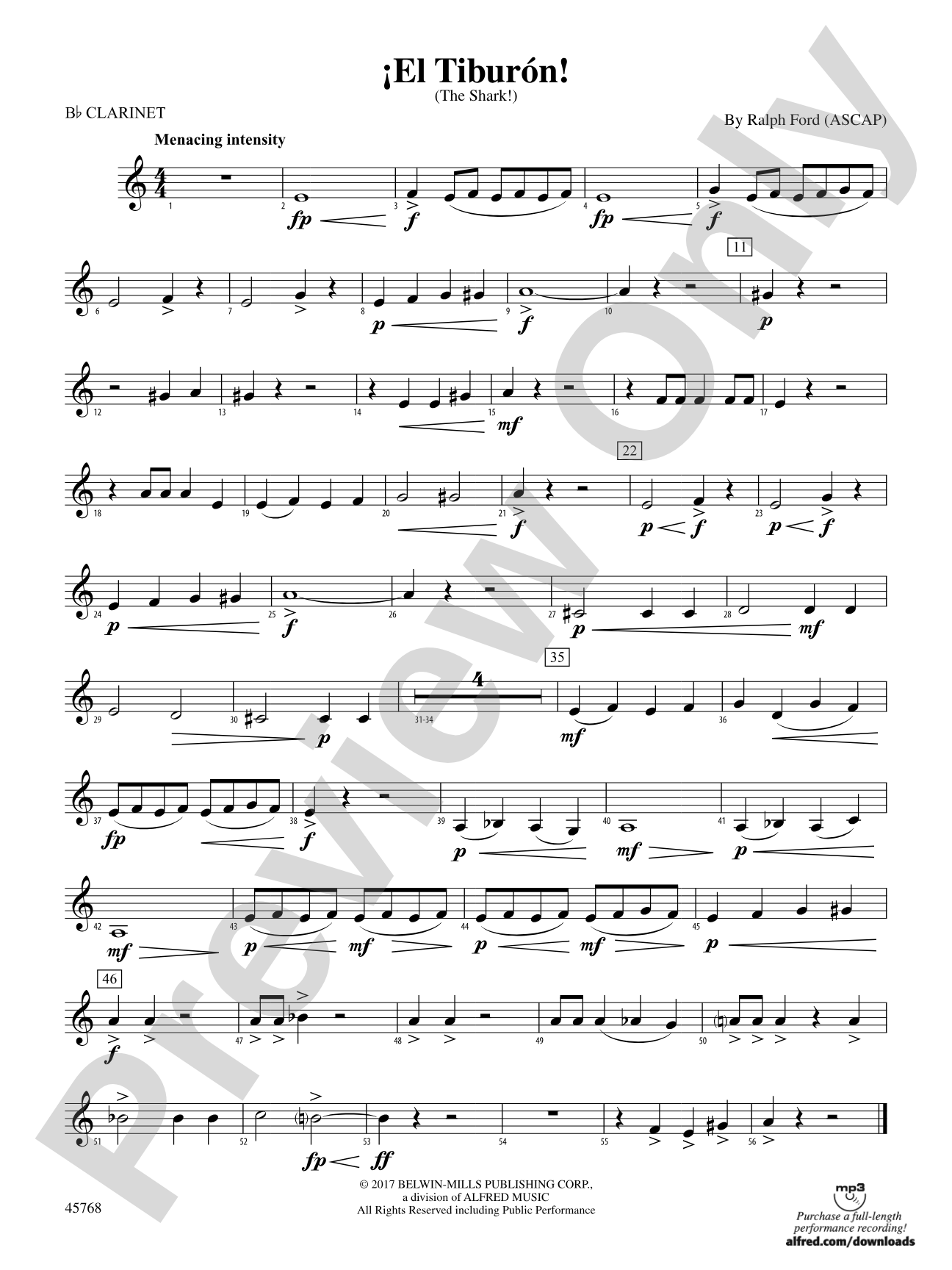 ¡El Tiburón!: 1st B-flat Clarinet