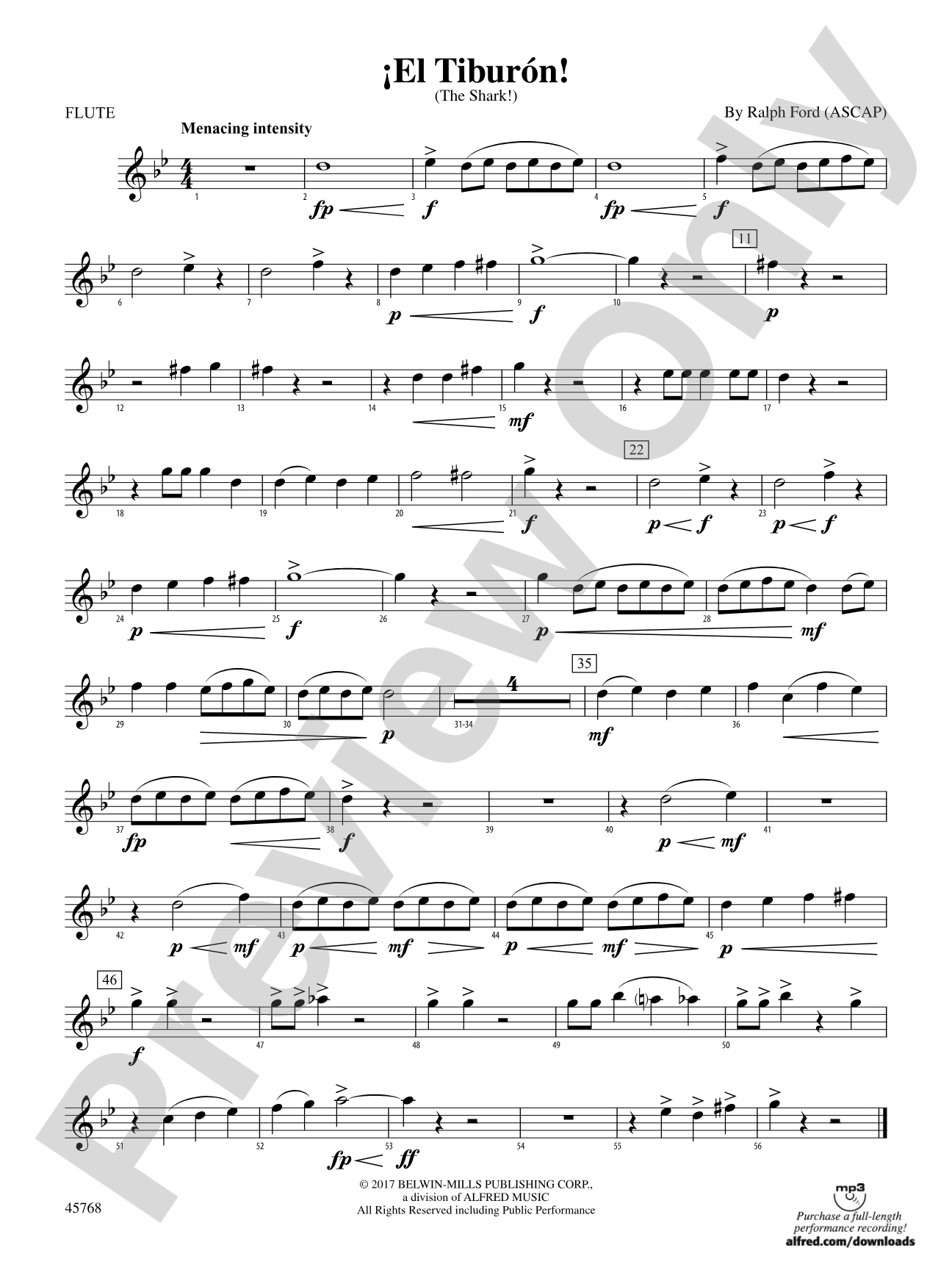 ¡El Tiburón!: Flute