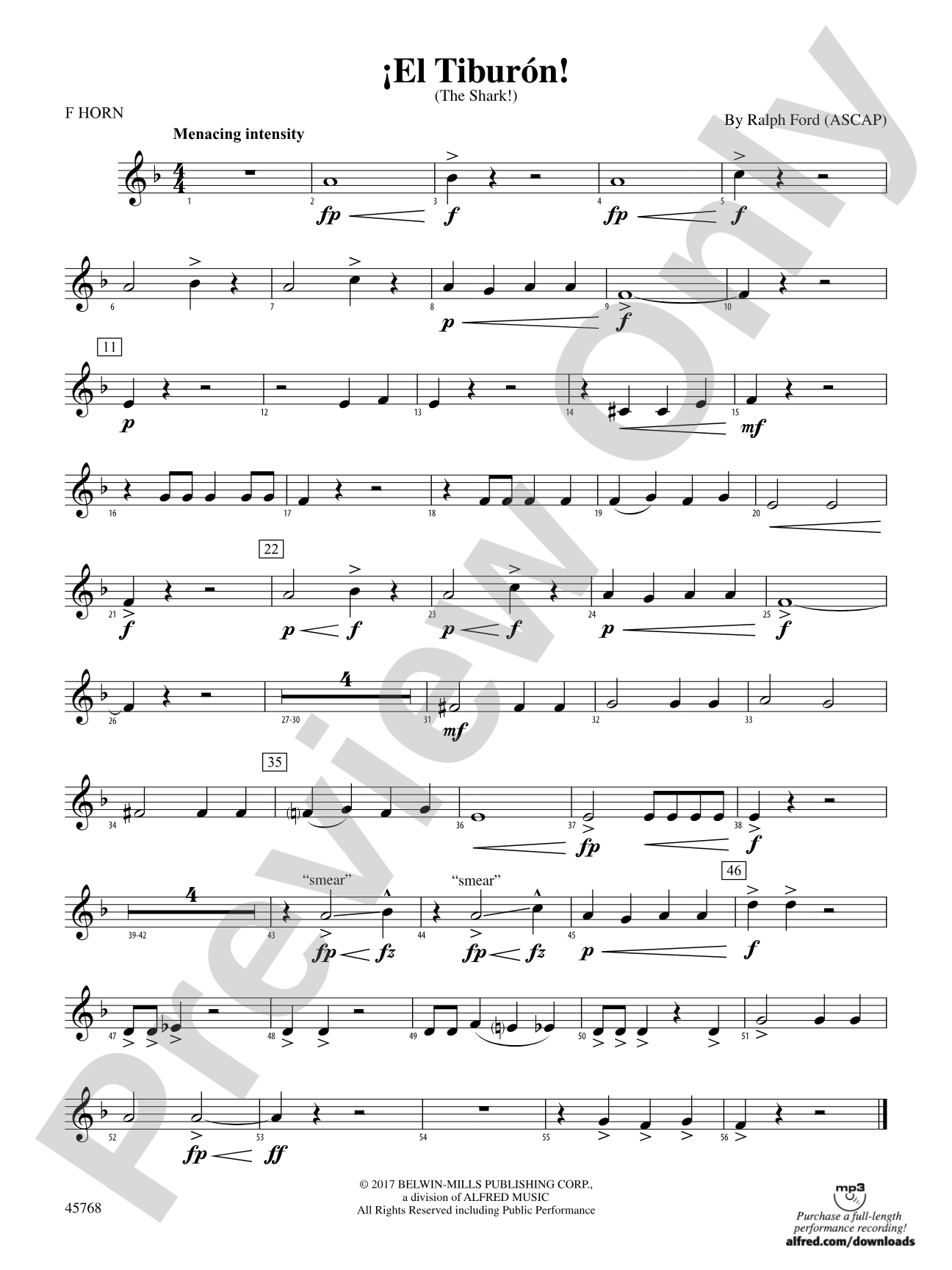 ¡El Tiburón!: 1st F Horn