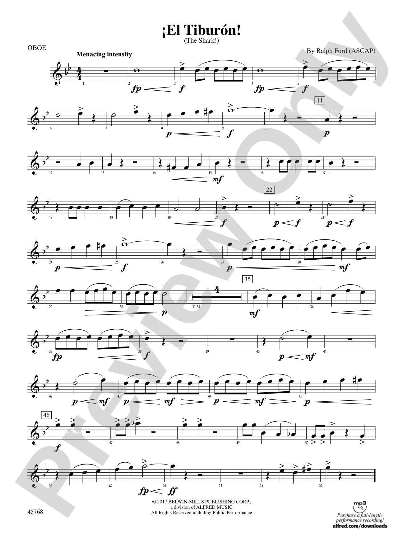 ¡El Tiburón!: Oboe