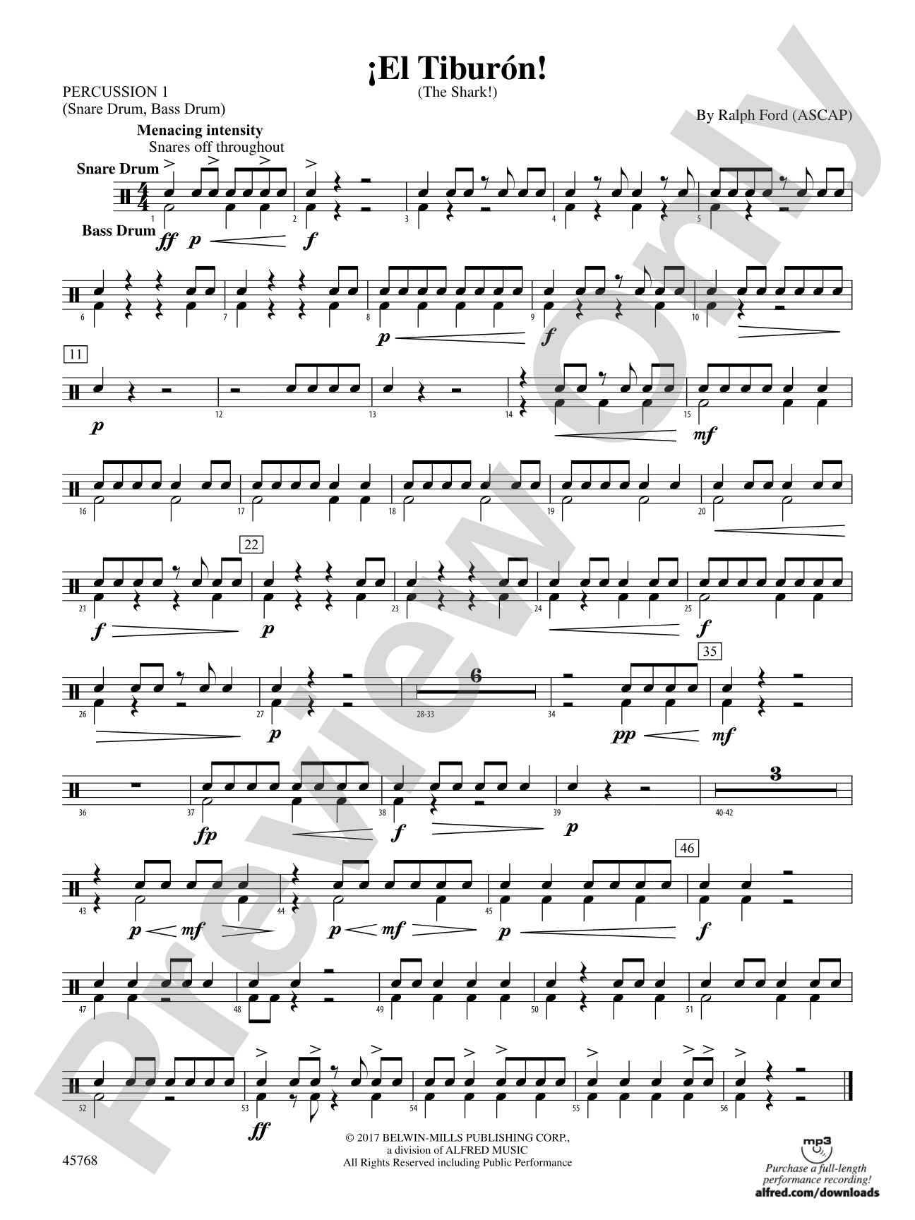 ¡El Tiburón!: 1st Percussion