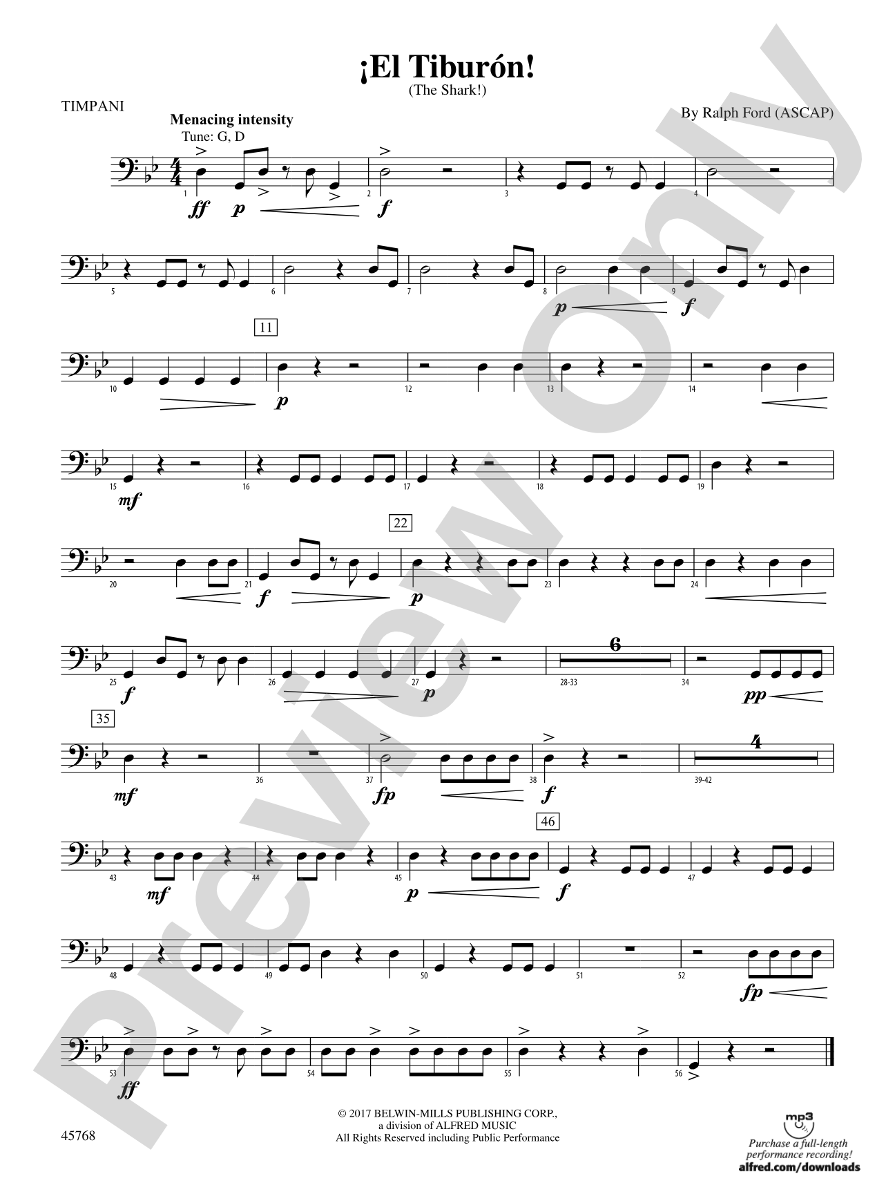 ¡El Tiburón!: Timpani